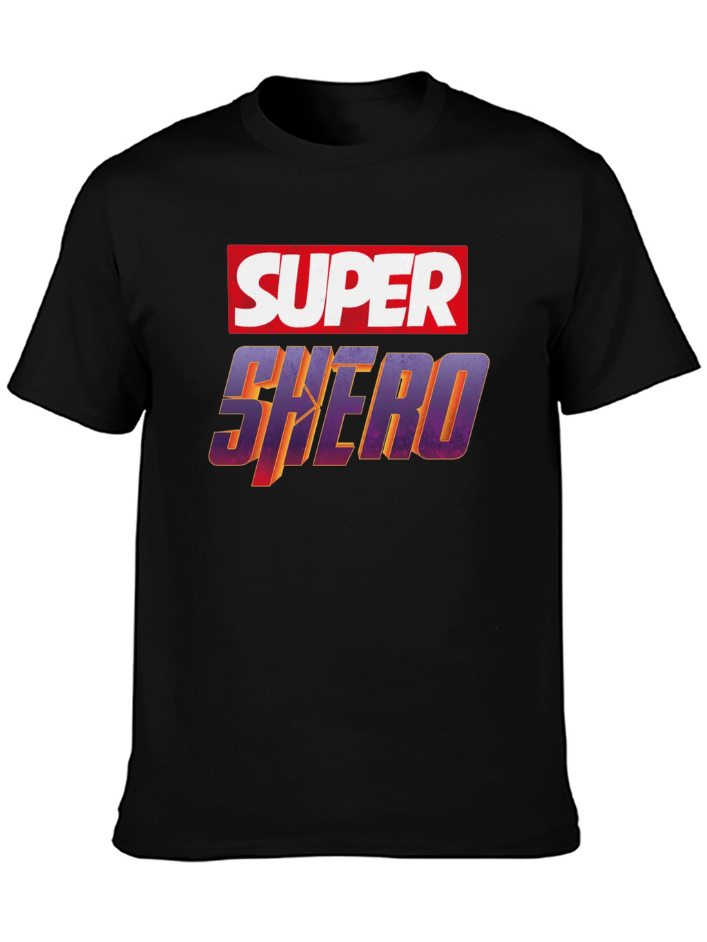 Super Shero Graphic Tee - Black Unisex T-Shirt