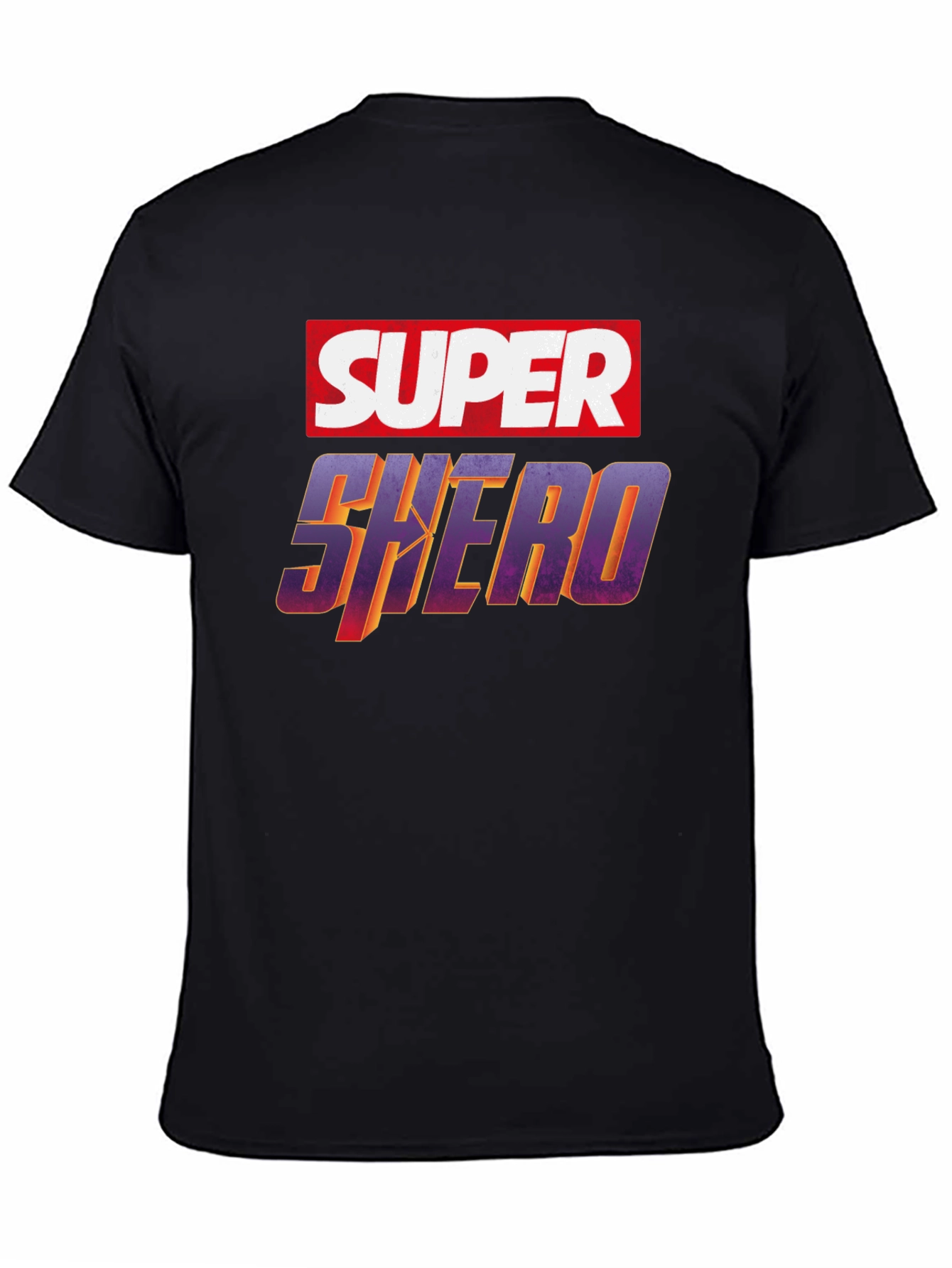 Super Shero Graphic Tee - Black Unisex T-Shirt