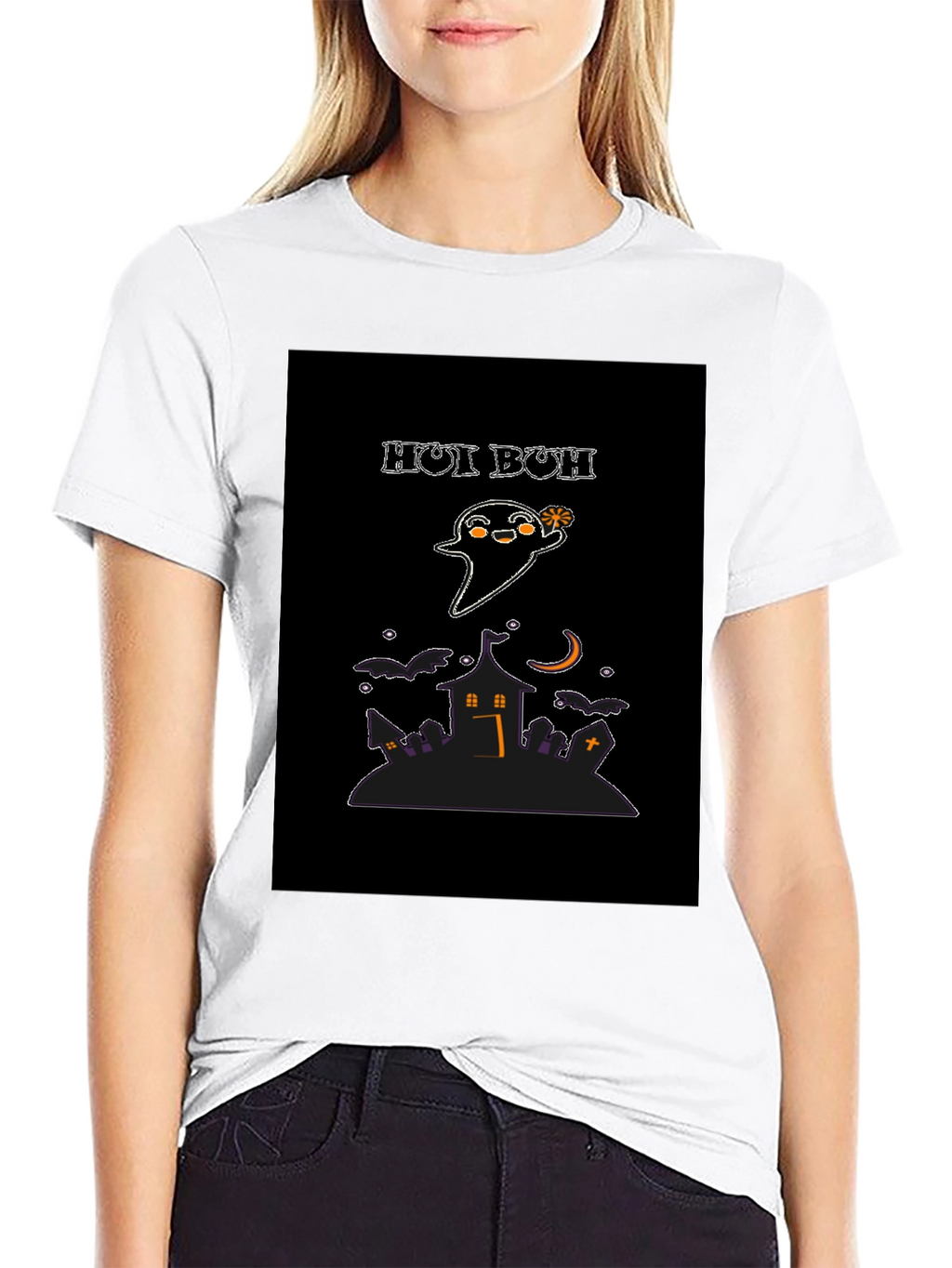 Spooky Season Tee: Hoi Buh Ghost & Haunted House