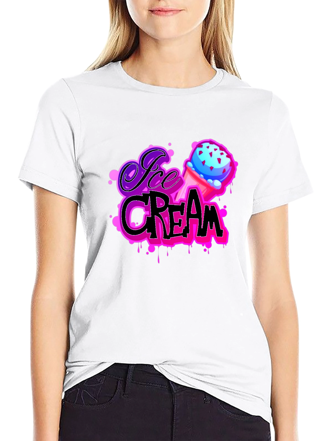 Ice Cream Graphic T-Shirt - Funky Design
