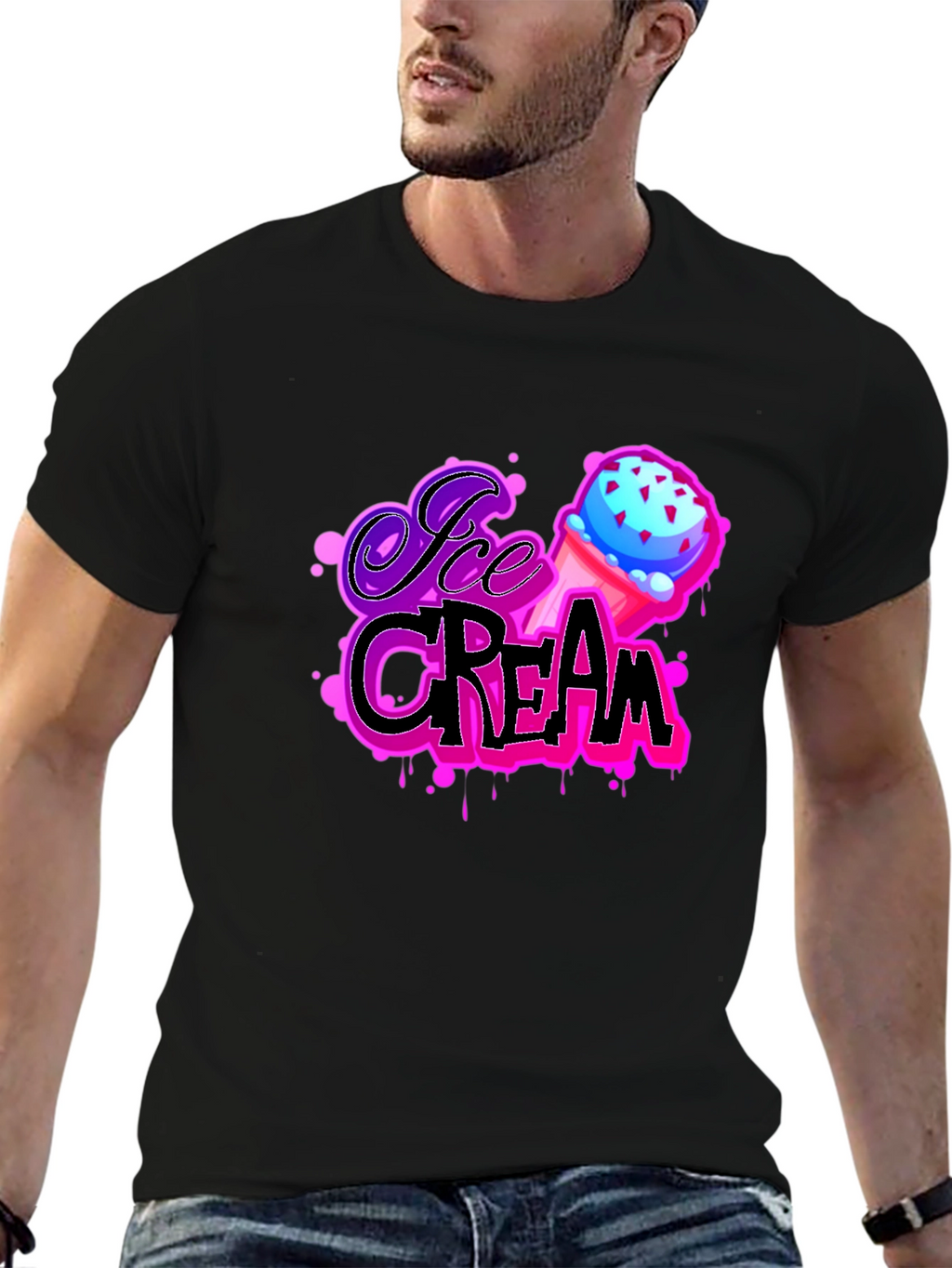 Ice Cream Graphic T-Shirt - Funky Design