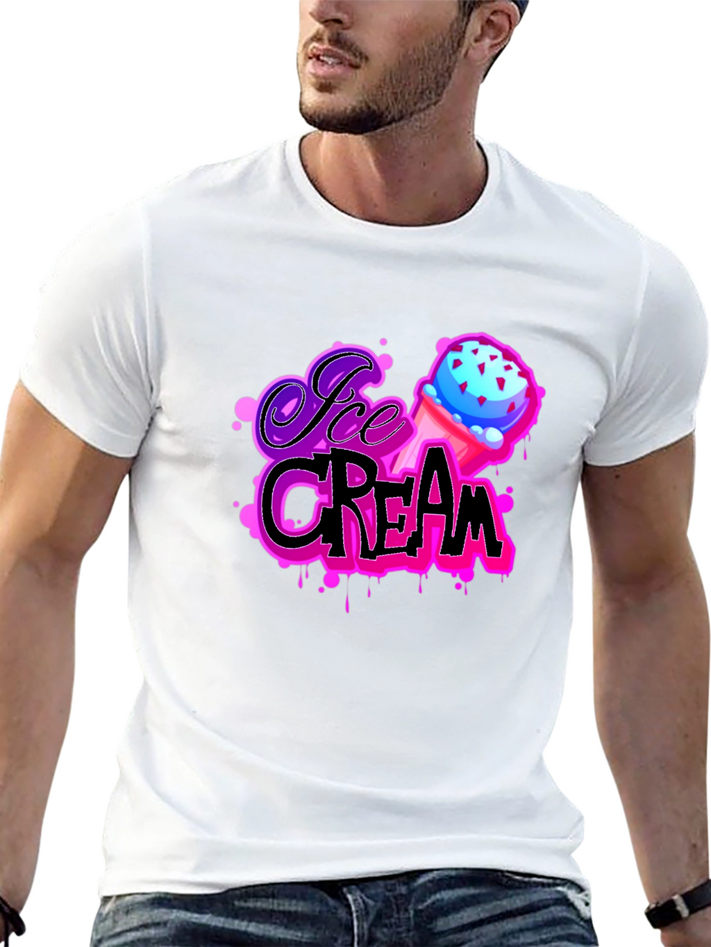 Ice Cream Graphic T-Shirt - Funky Design