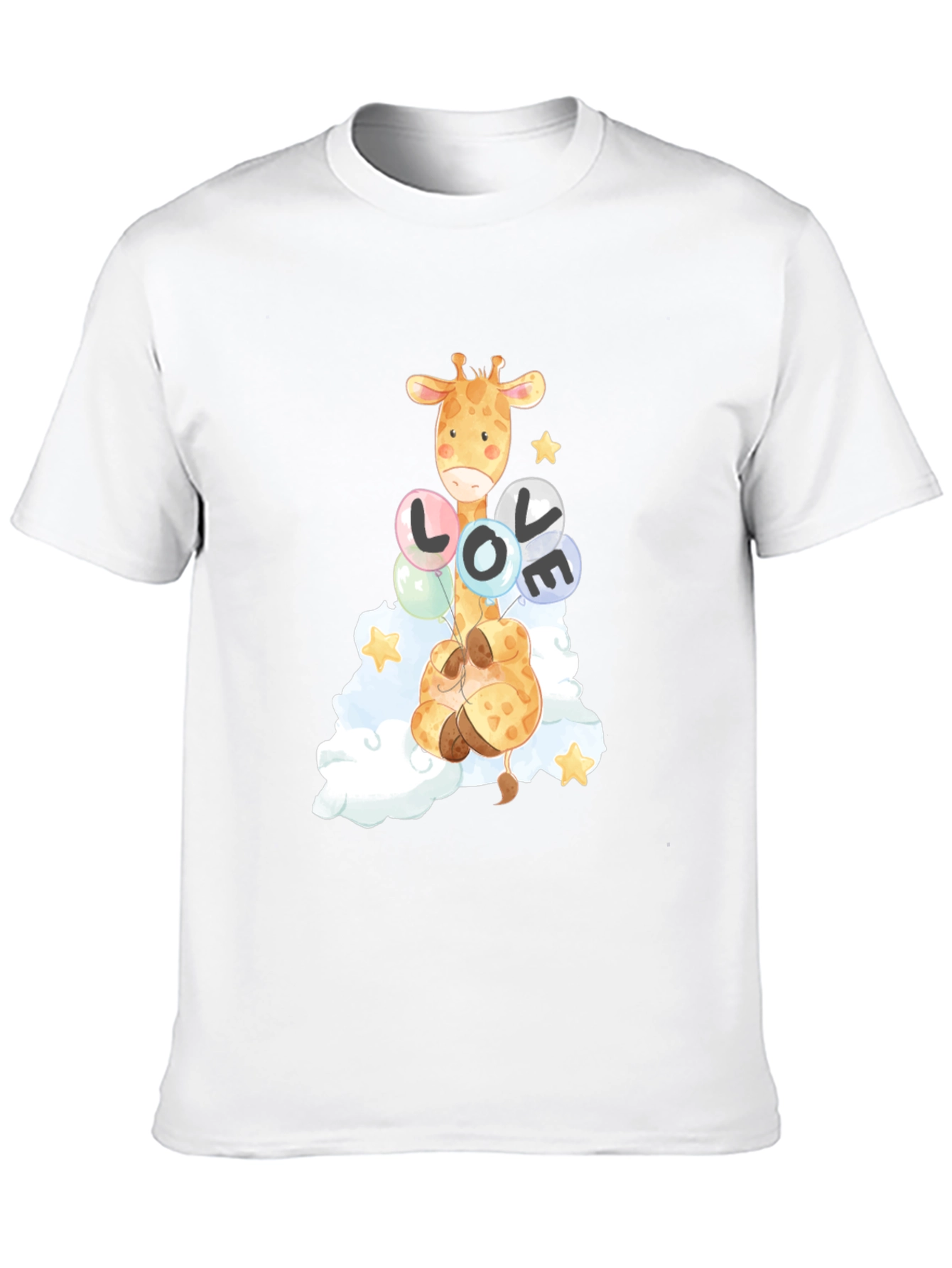 Giraffe Love Balloons Graphic Tee