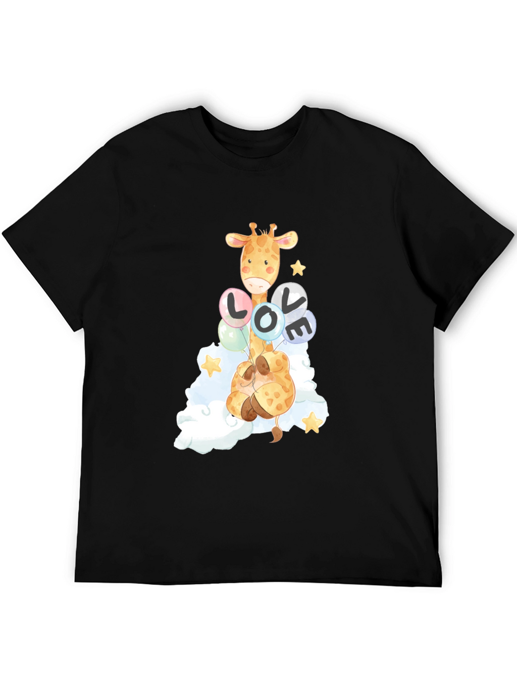 Giraffe Love Balloons Graphic Tee