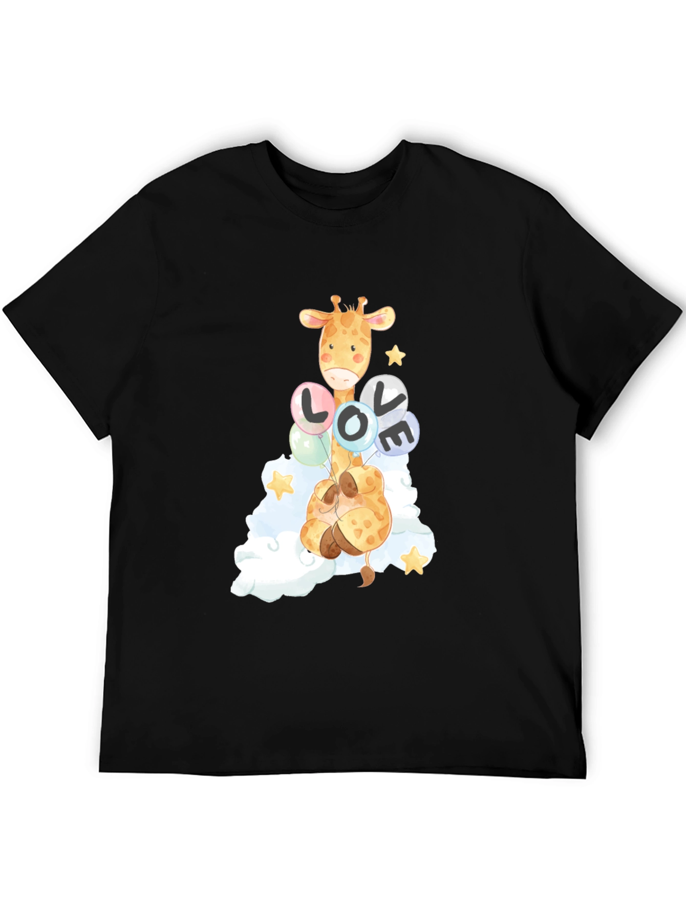 Giraffe Love Balloons Graphic Tee