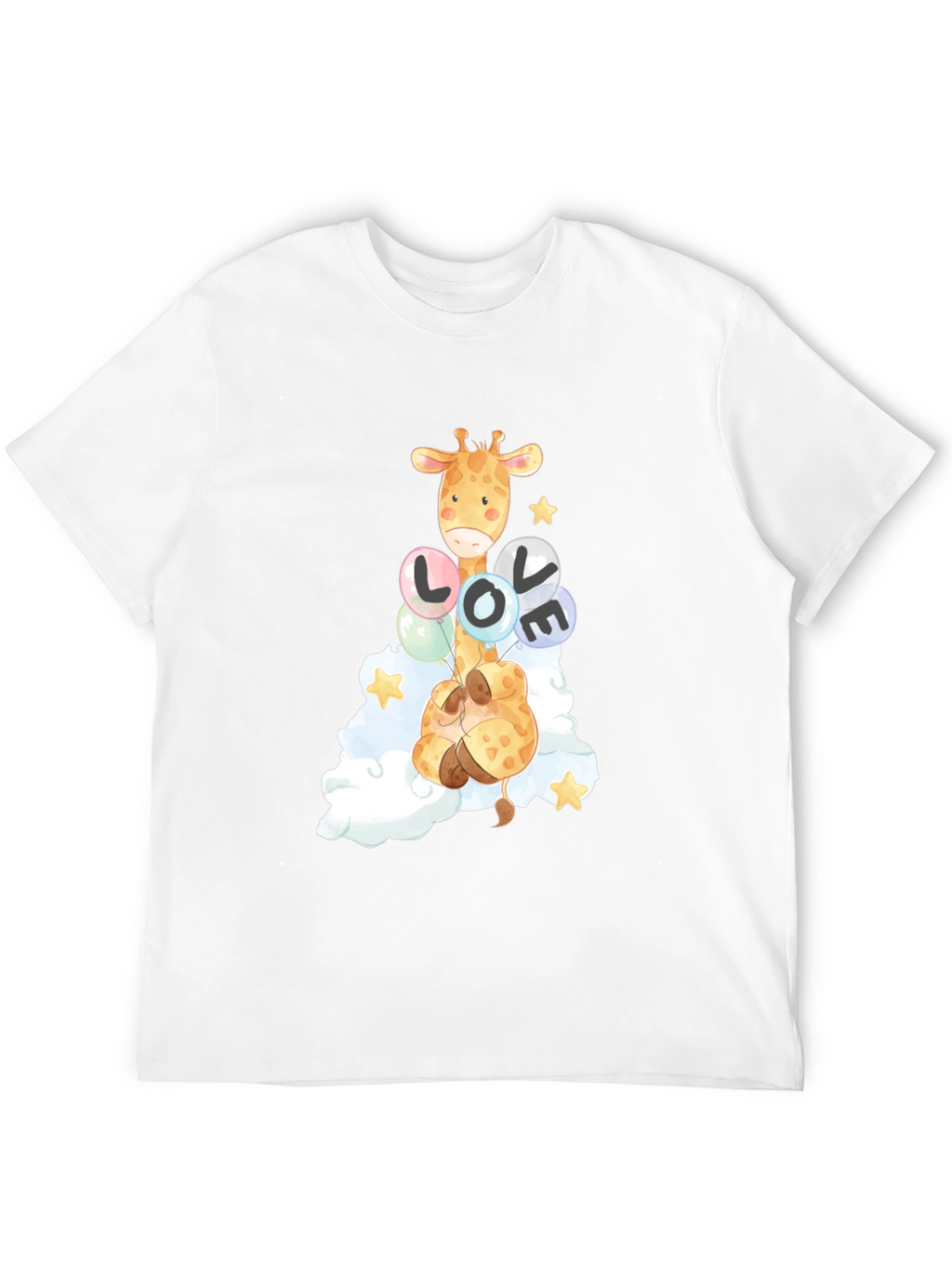 Giraffe Love Balloons Graphic Tee