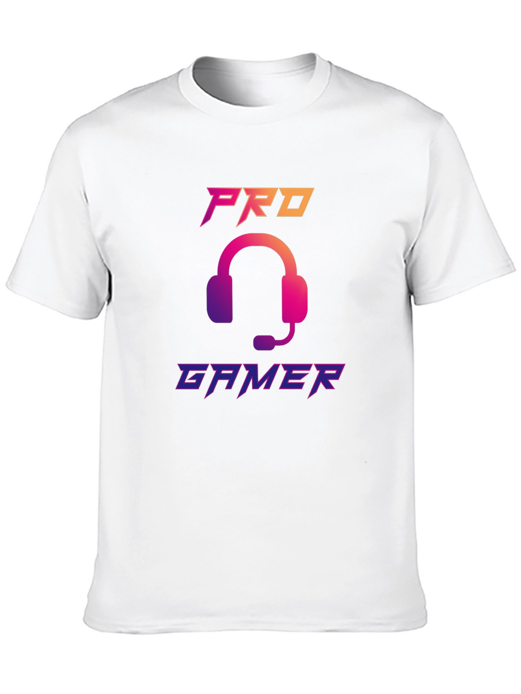 Pro Gamer Black T-Shirt with Headset Design