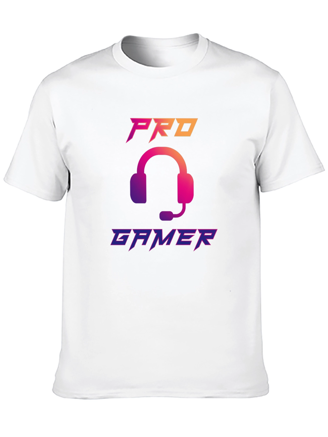Pro Gamer Black T-Shirt with Headset Design