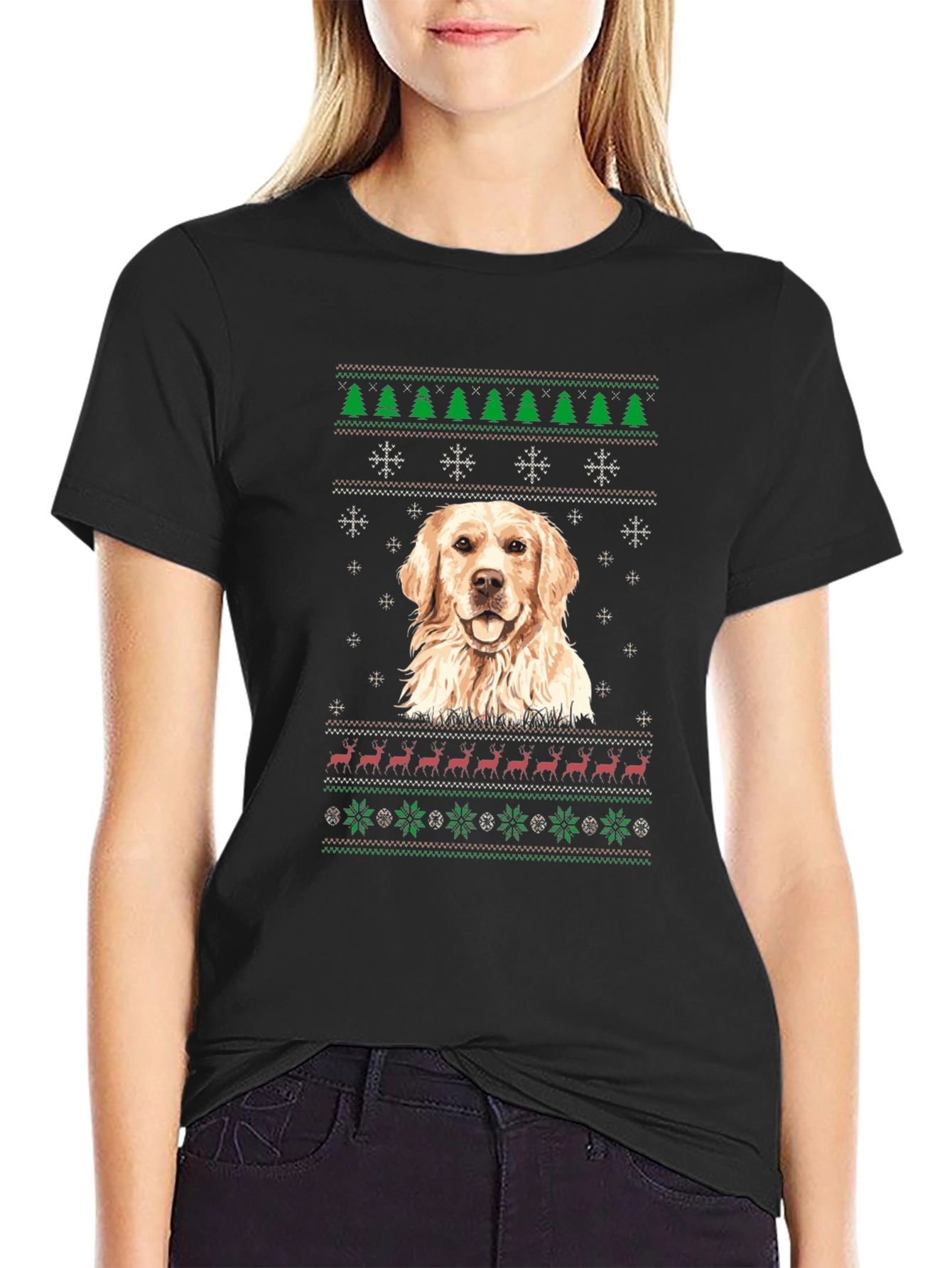 Golden Retriever Christmas Sweater T-Shirt