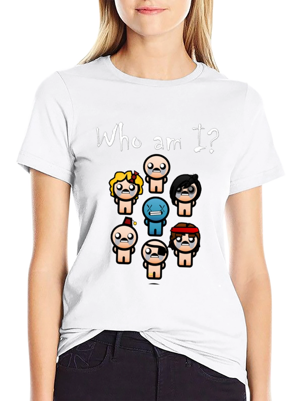 Who am I? T-Shirt - Indie Game Isaac Inspired