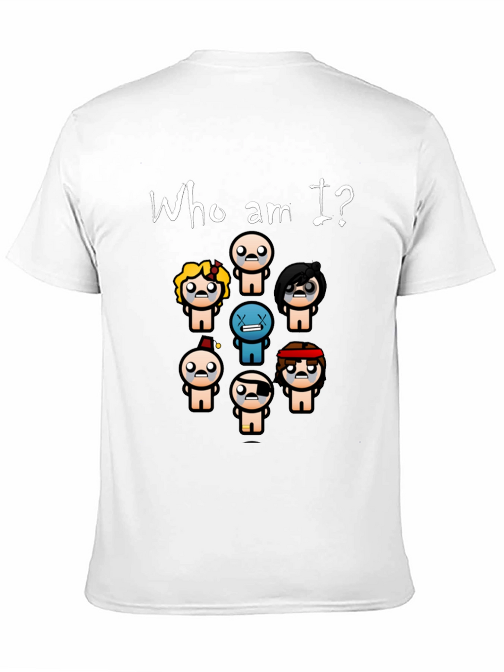 Who am I? T-Shirt - Indie Game Isaac Inspired