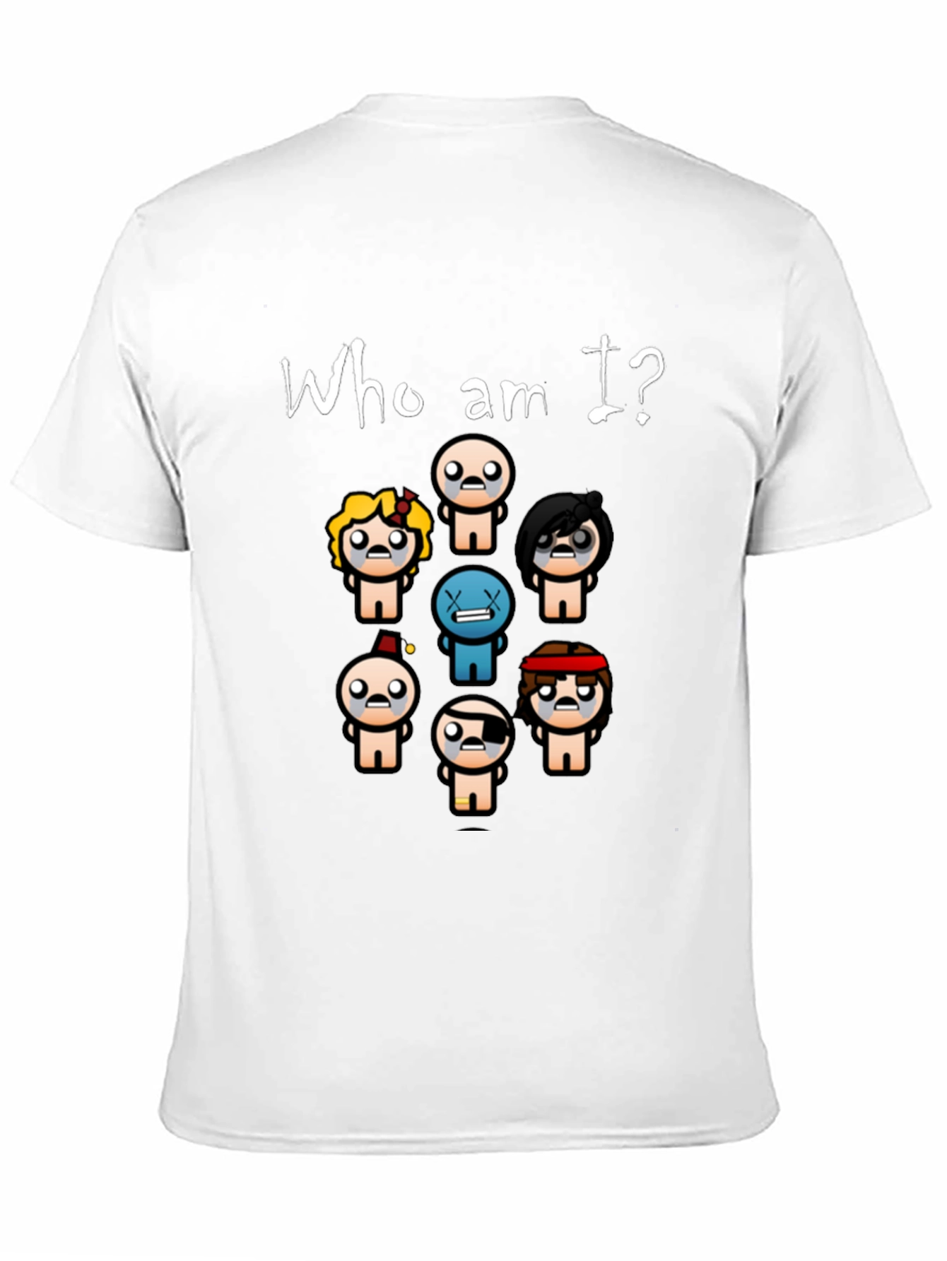 Who am I? T-Shirt - Indie Game Isaac Inspired