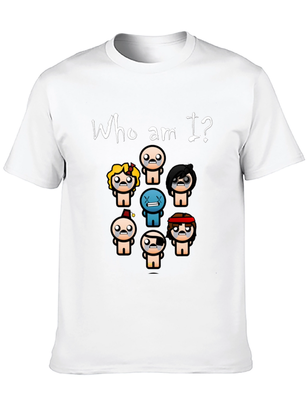 Who am I? T-Shirt - Indie Game Isaac Inspired