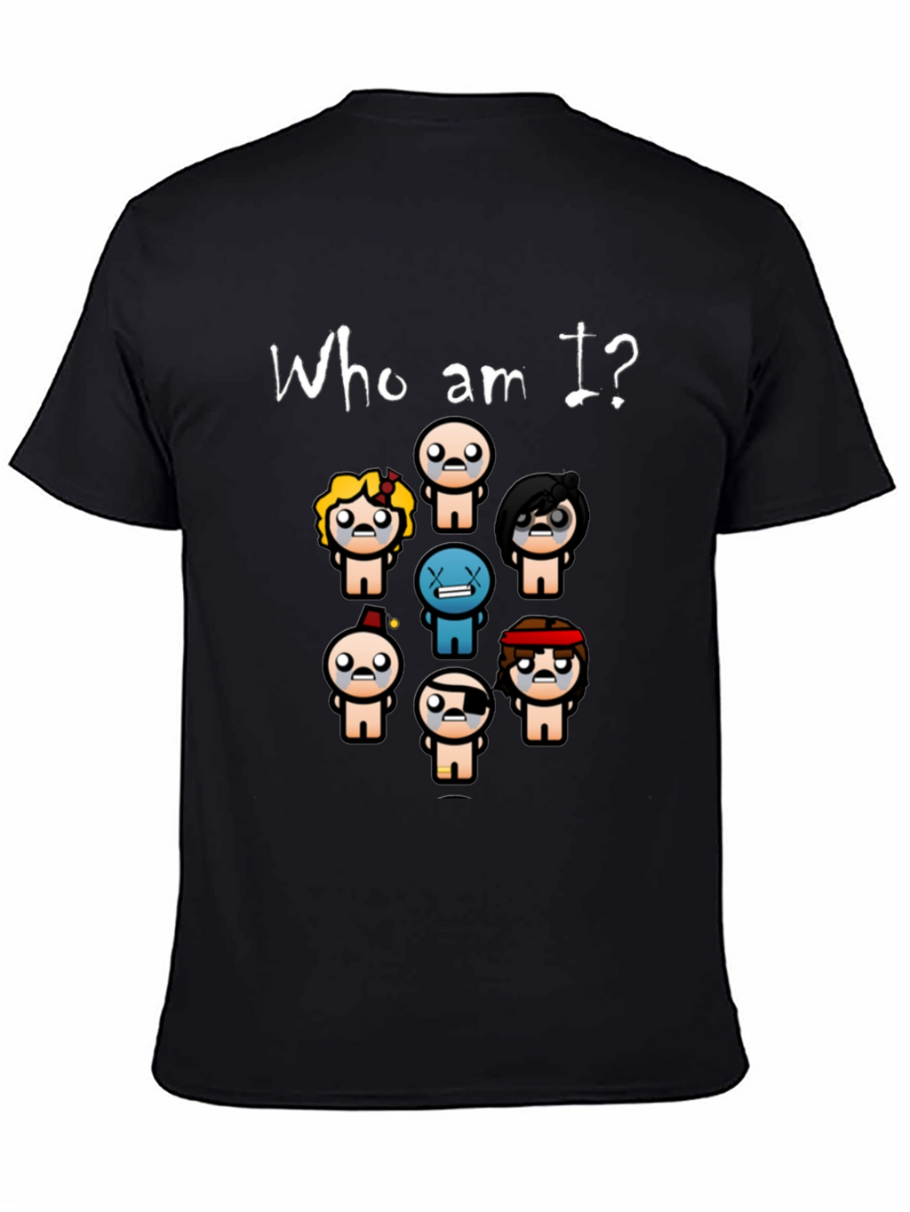 Who am I? T-Shirt - Indie Game Isaac Inspired