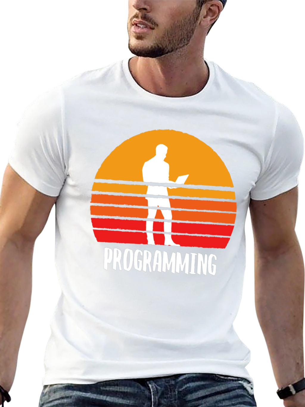 Programming Sunset Graphic T-Shirt - Coder Gift