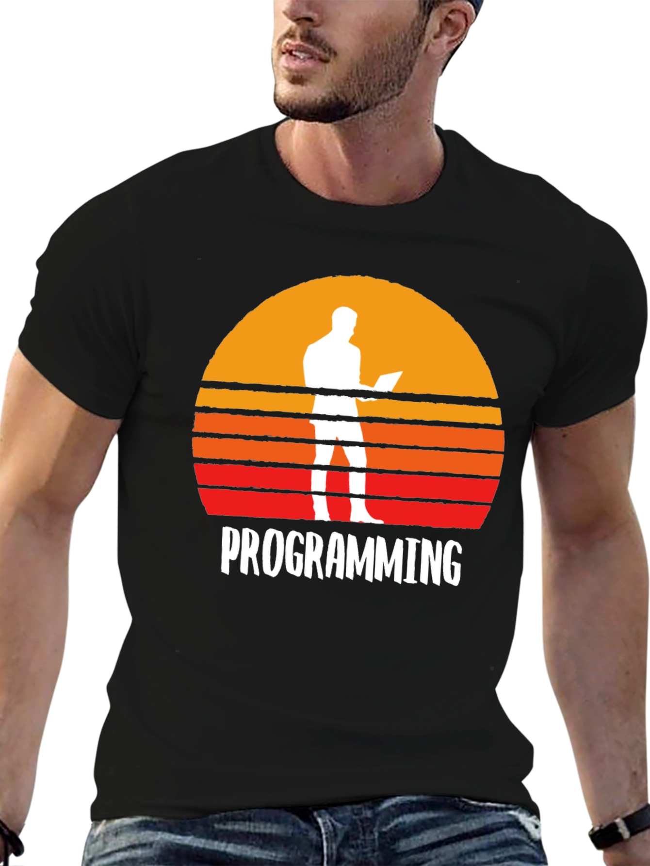 Programming Sunset Graphic T-Shirt - Coder Gift