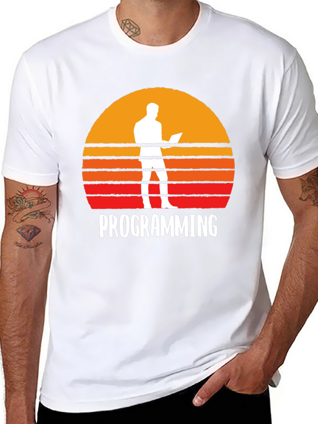 Programming Sunset Graphic T-Shirt - Coder Gift