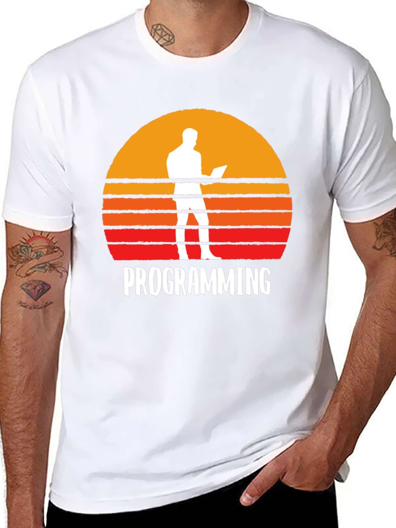 Programming Sunset Graphic T-Shirt - Coder Gift