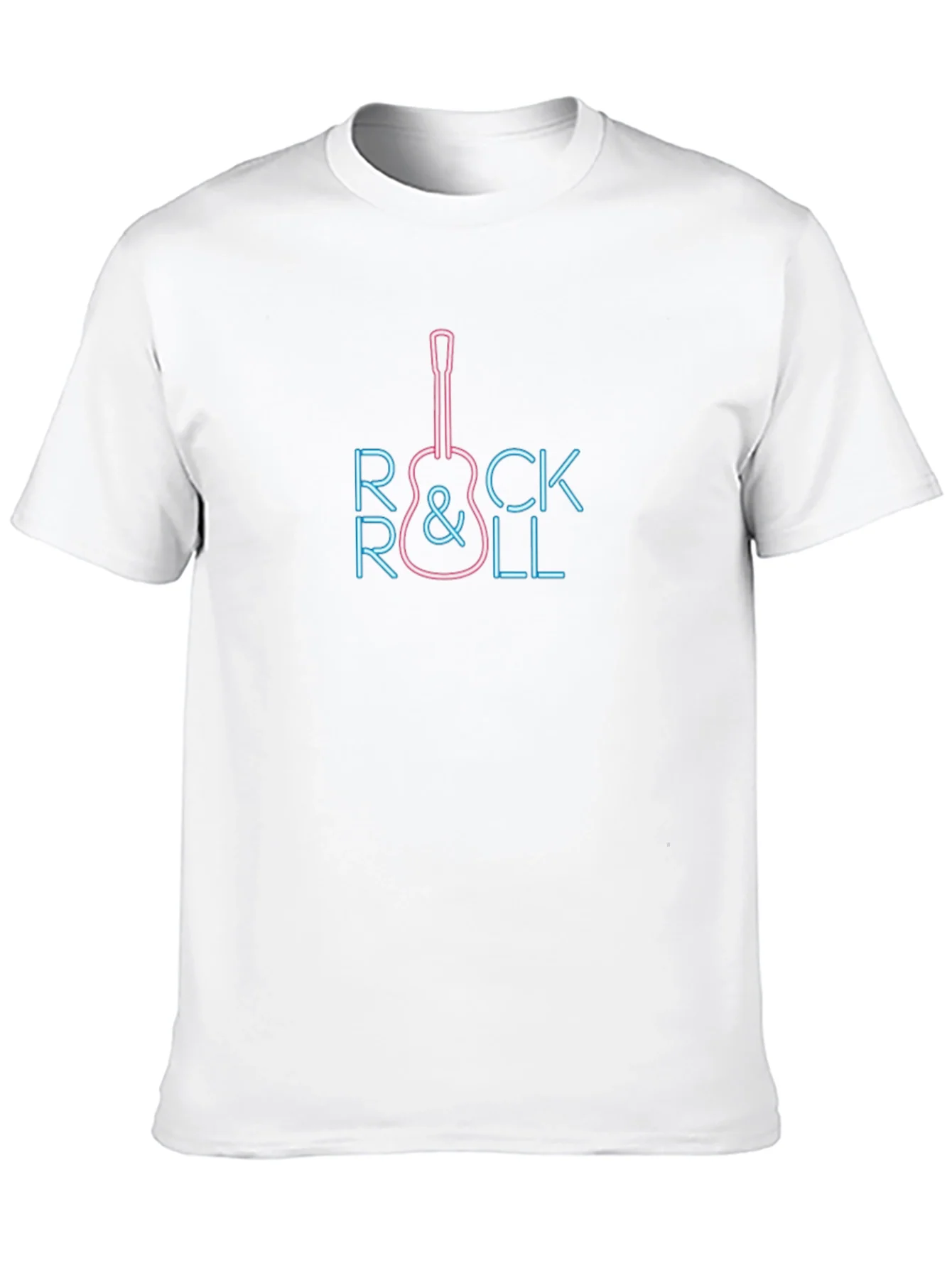Neon Rock & Roll Guitar Graphic Tee