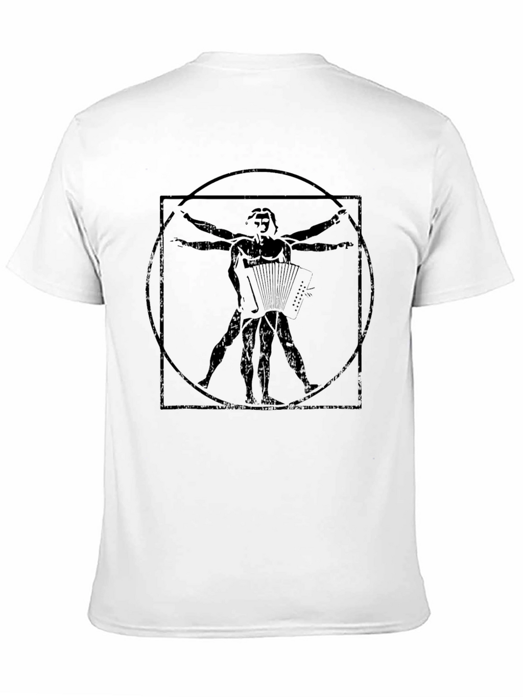 Vitruvian Accordionist Black T-Shirt