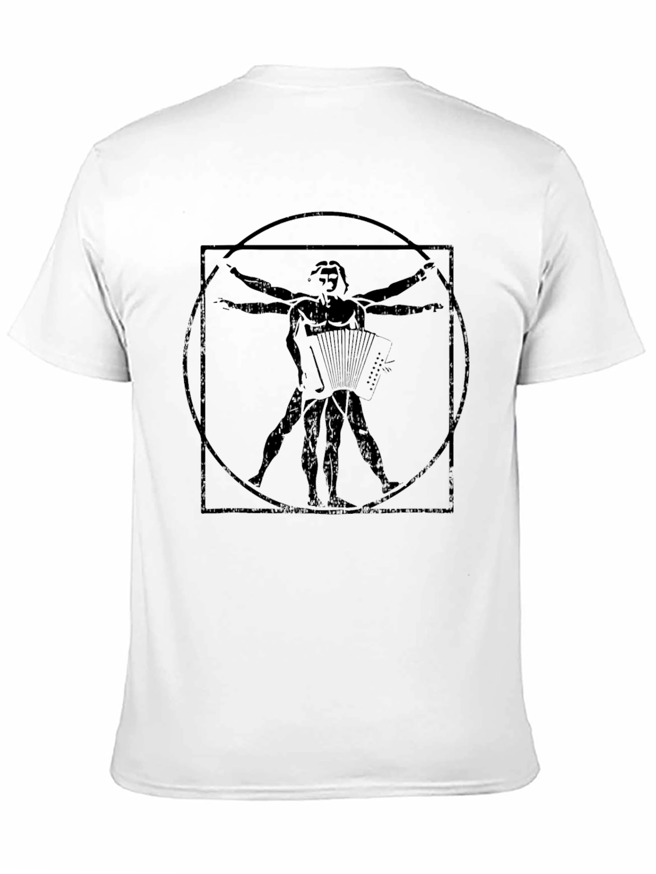 Vitruvian Accordionist Black T-Shirt