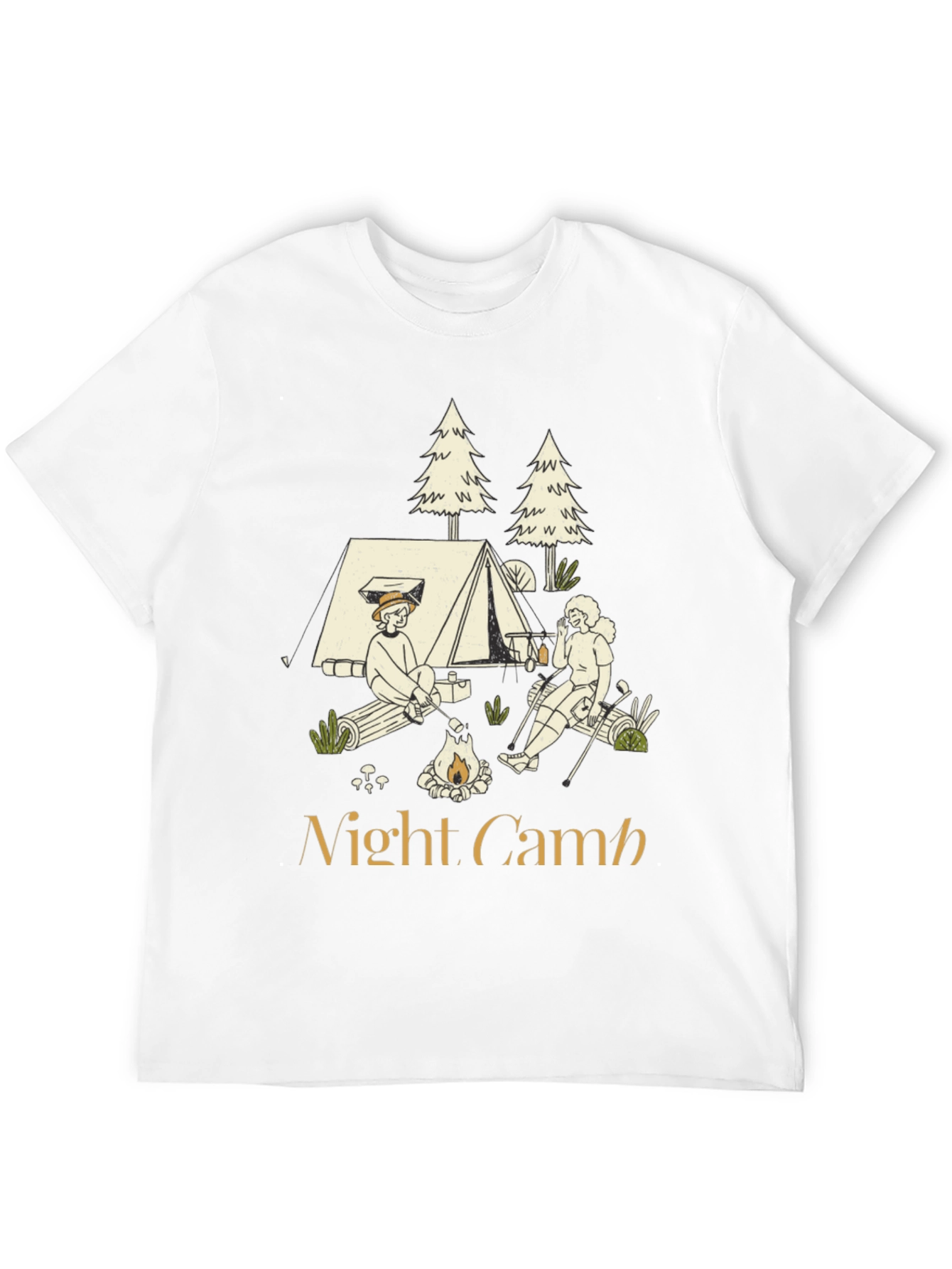 Night Camp Graphic Tee - Camping Adventure Shirt