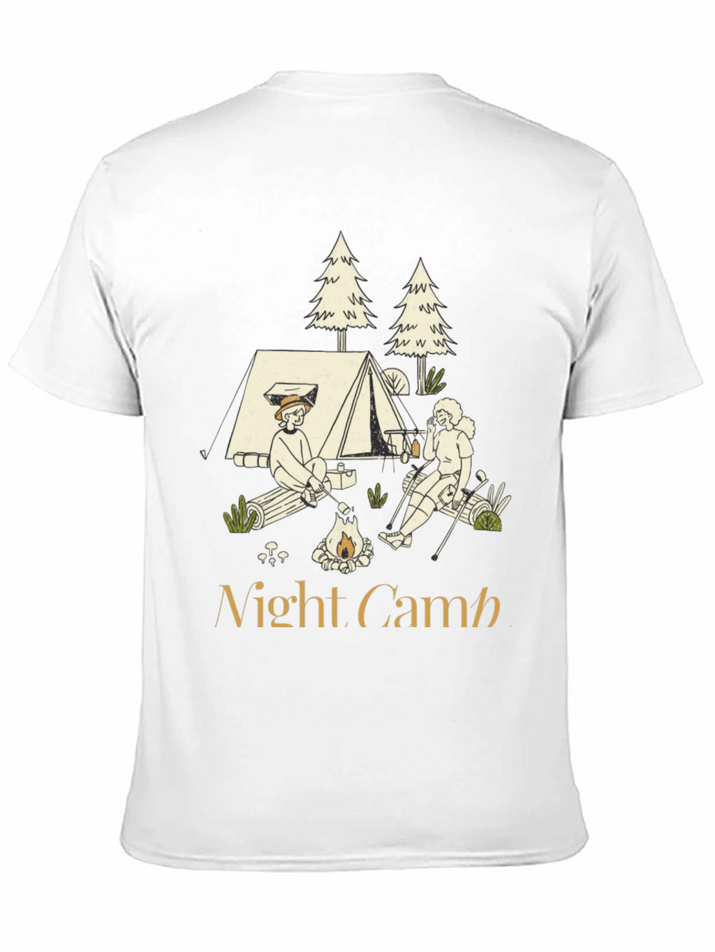 Night Camp Graphic Tee - Camping Adventure Shirt
