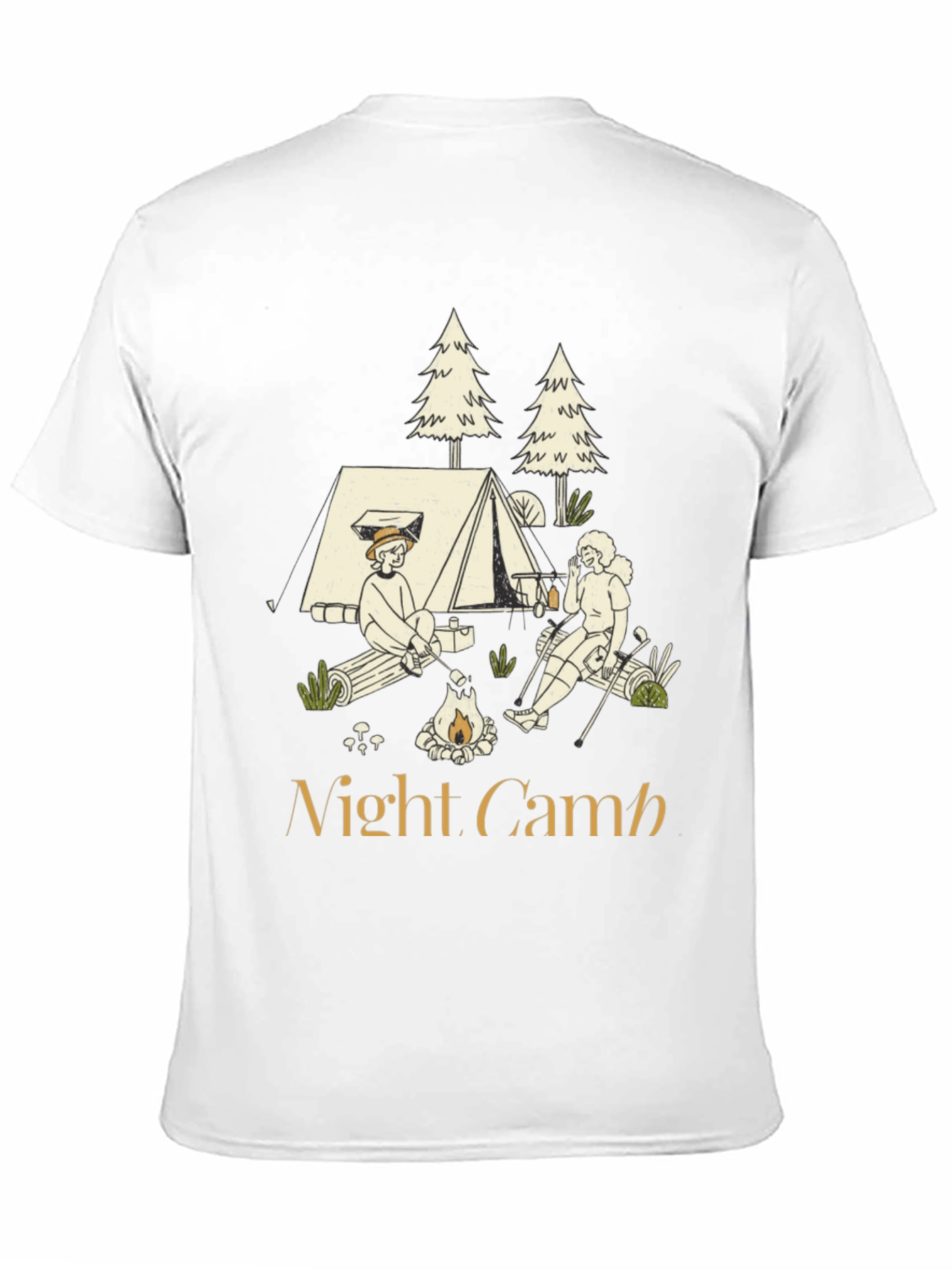 Night Camp Graphic Tee - Camping Adventure Shirt