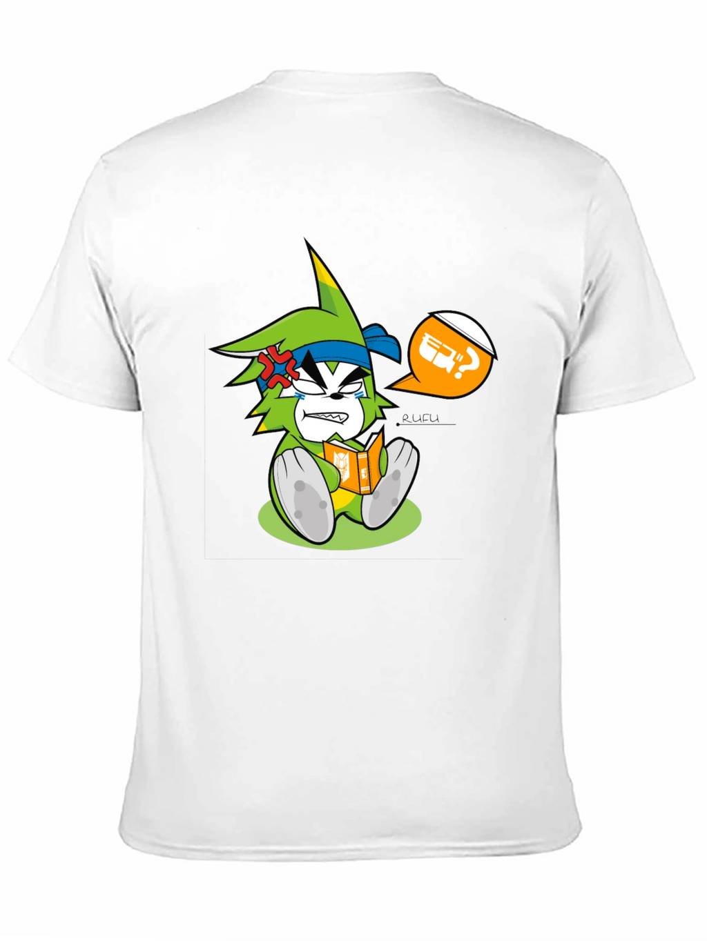 Angry Cartoon Character Reading Graphic Tee