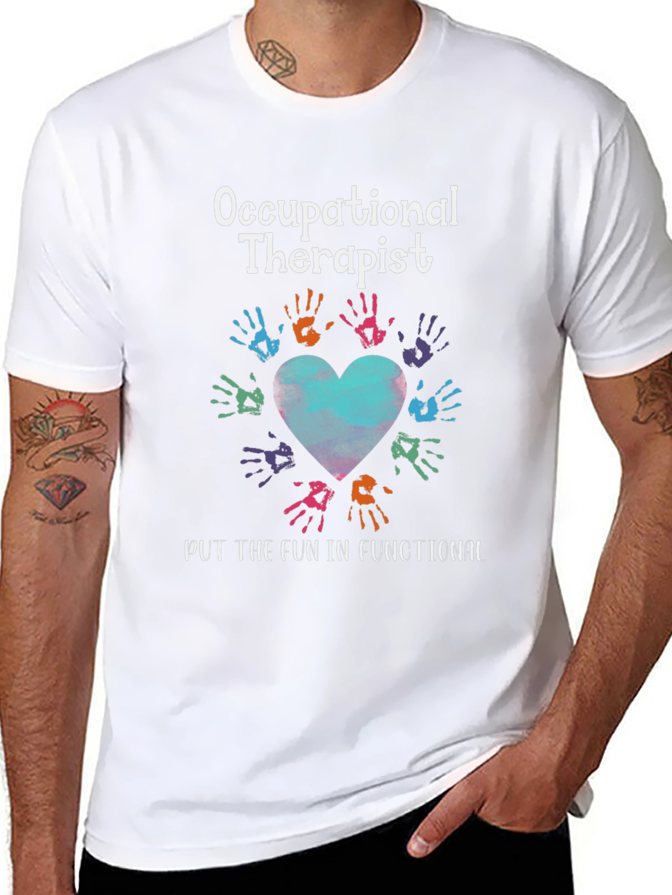 Occupational Therapist T-Shirt - Hand Heart Design
