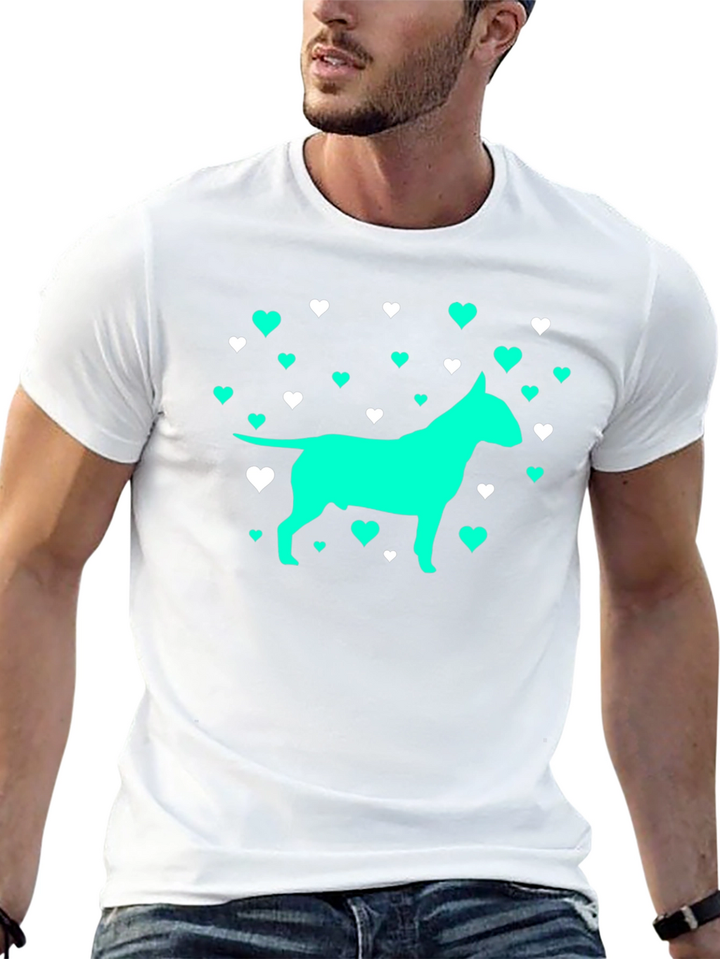 Dog Lover T-Shirt - Heart Bull Terrier Tee