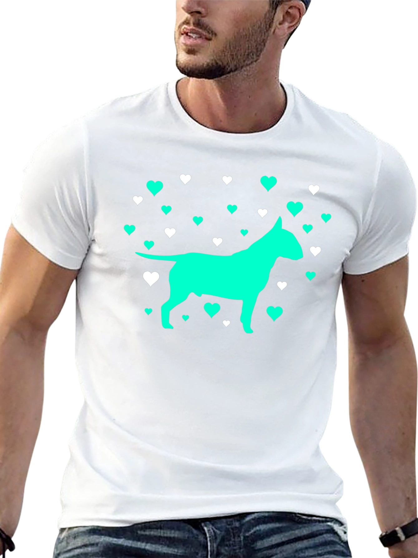 Dog Lover T-Shirt - Heart Bull Terrier Tee