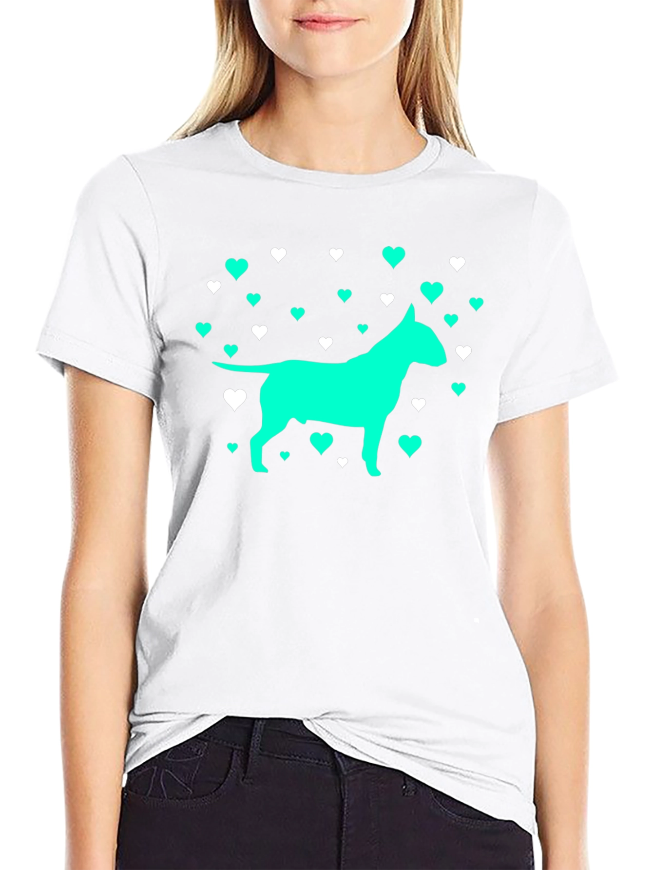 Dog Lover T-Shirt - Heart Bull Terrier Tee