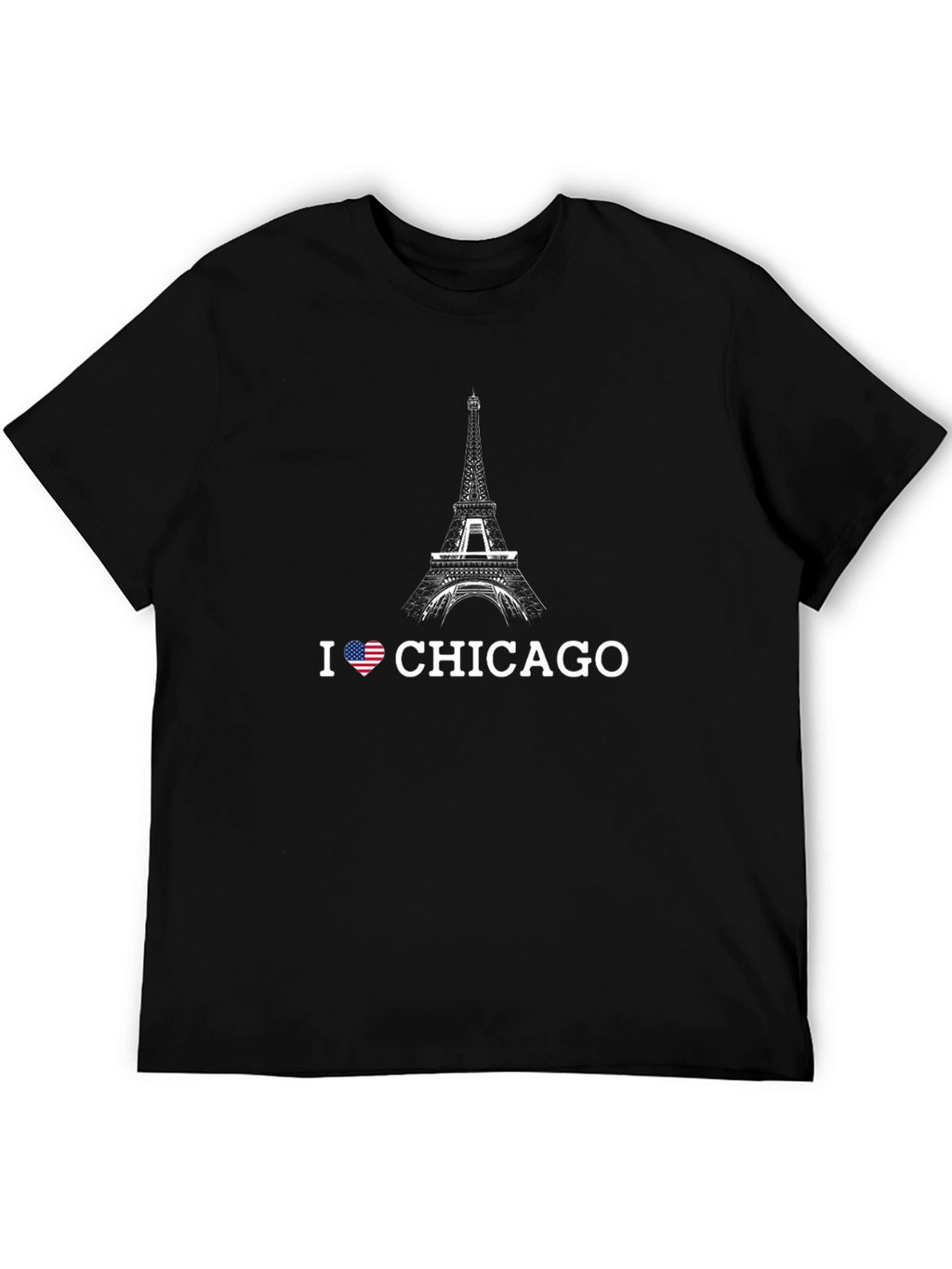 I Love Chicago T-Shirt Eiffel Tower Design