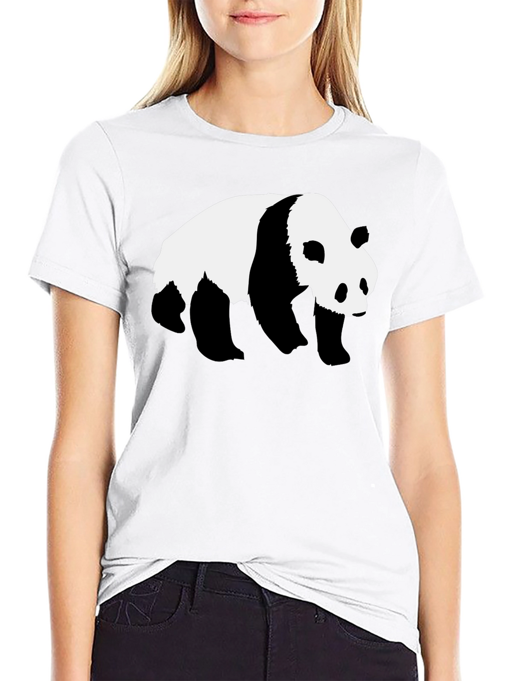 Panda Graphic Tee - Black Cotton T-Shirt