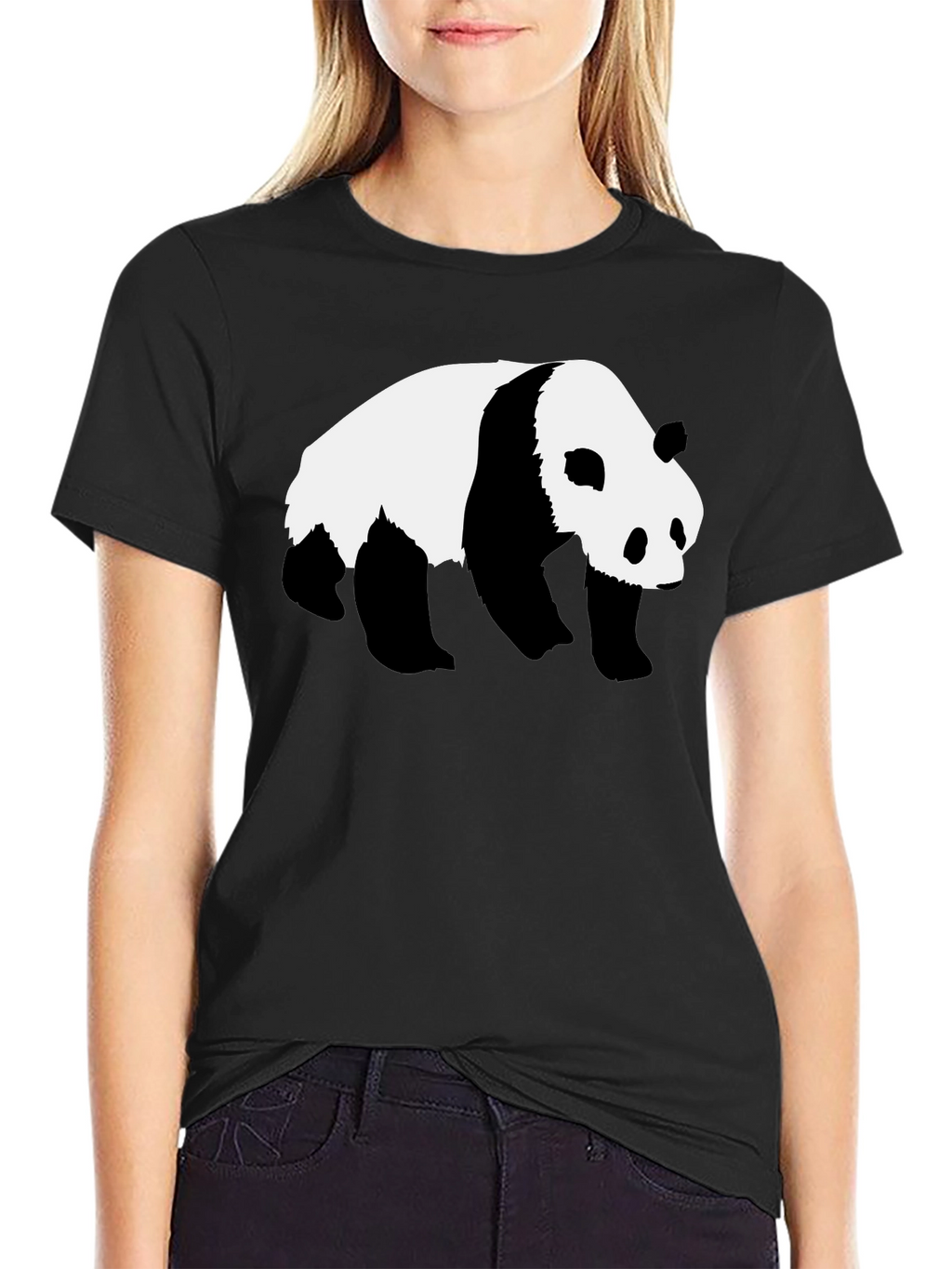 Panda Graphic Tee - Black Cotton T-Shirt