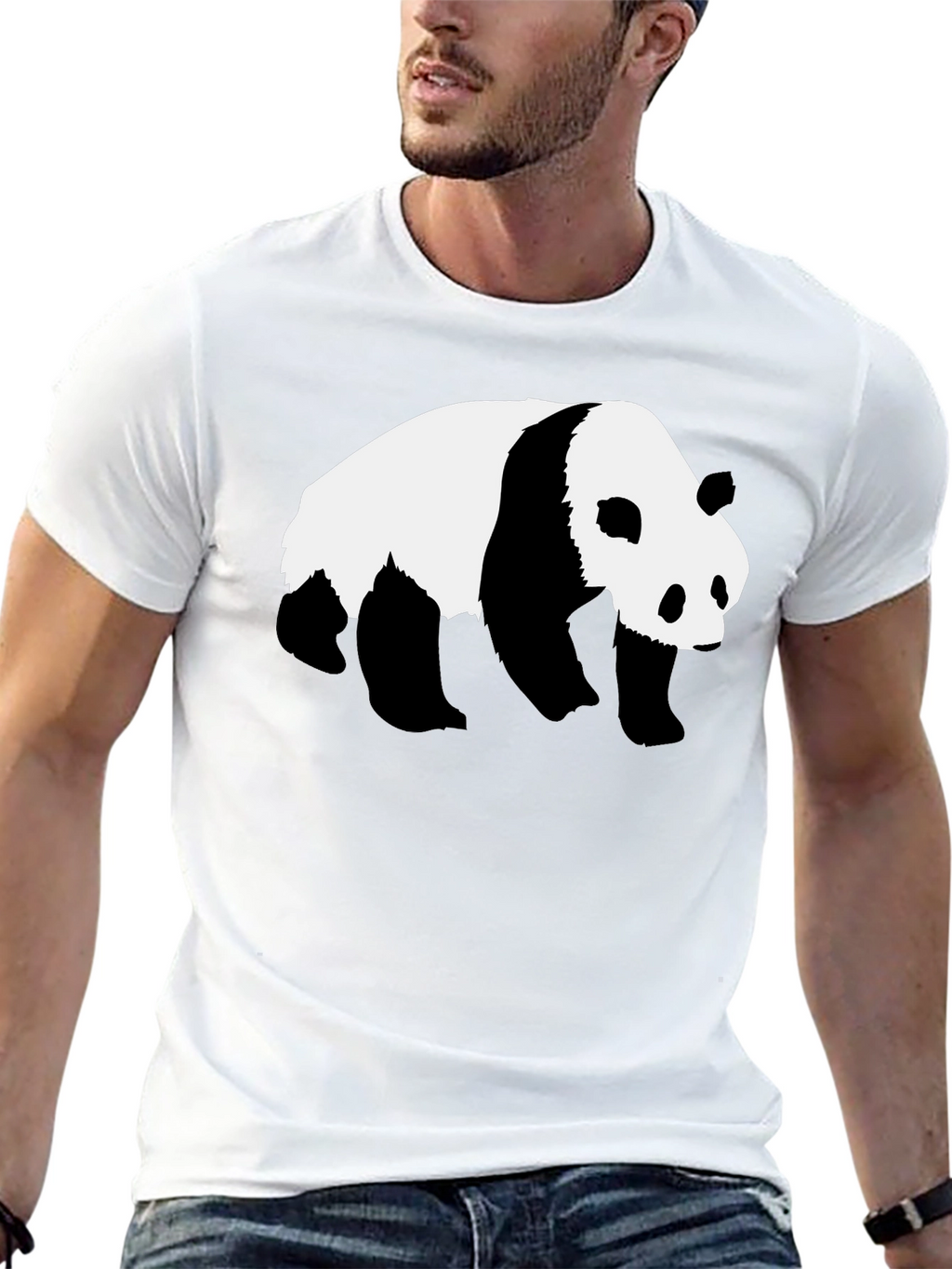 Panda Graphic Tee - Black Cotton T-Shirt