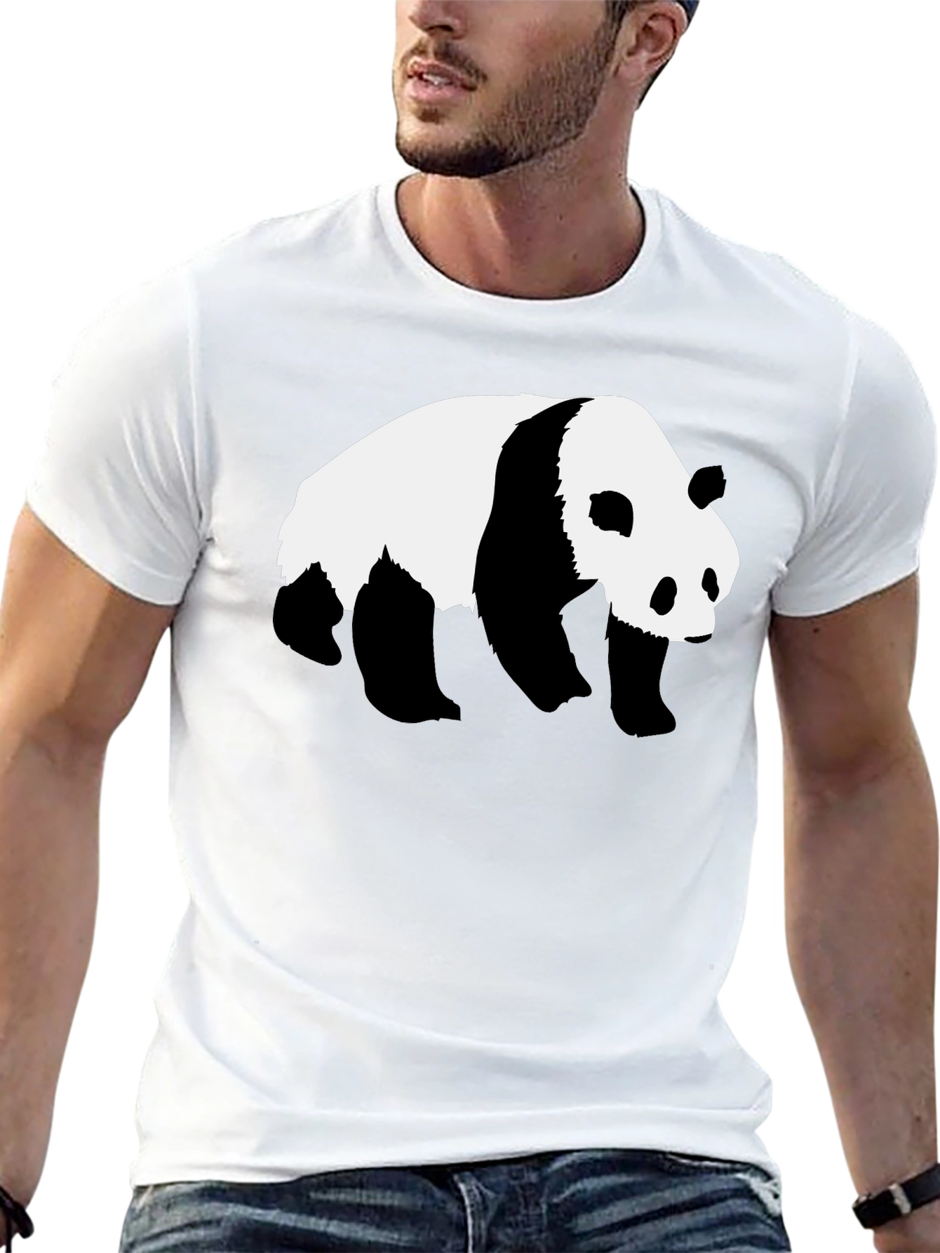 Panda Graphic Tee - Black Cotton T-Shirt