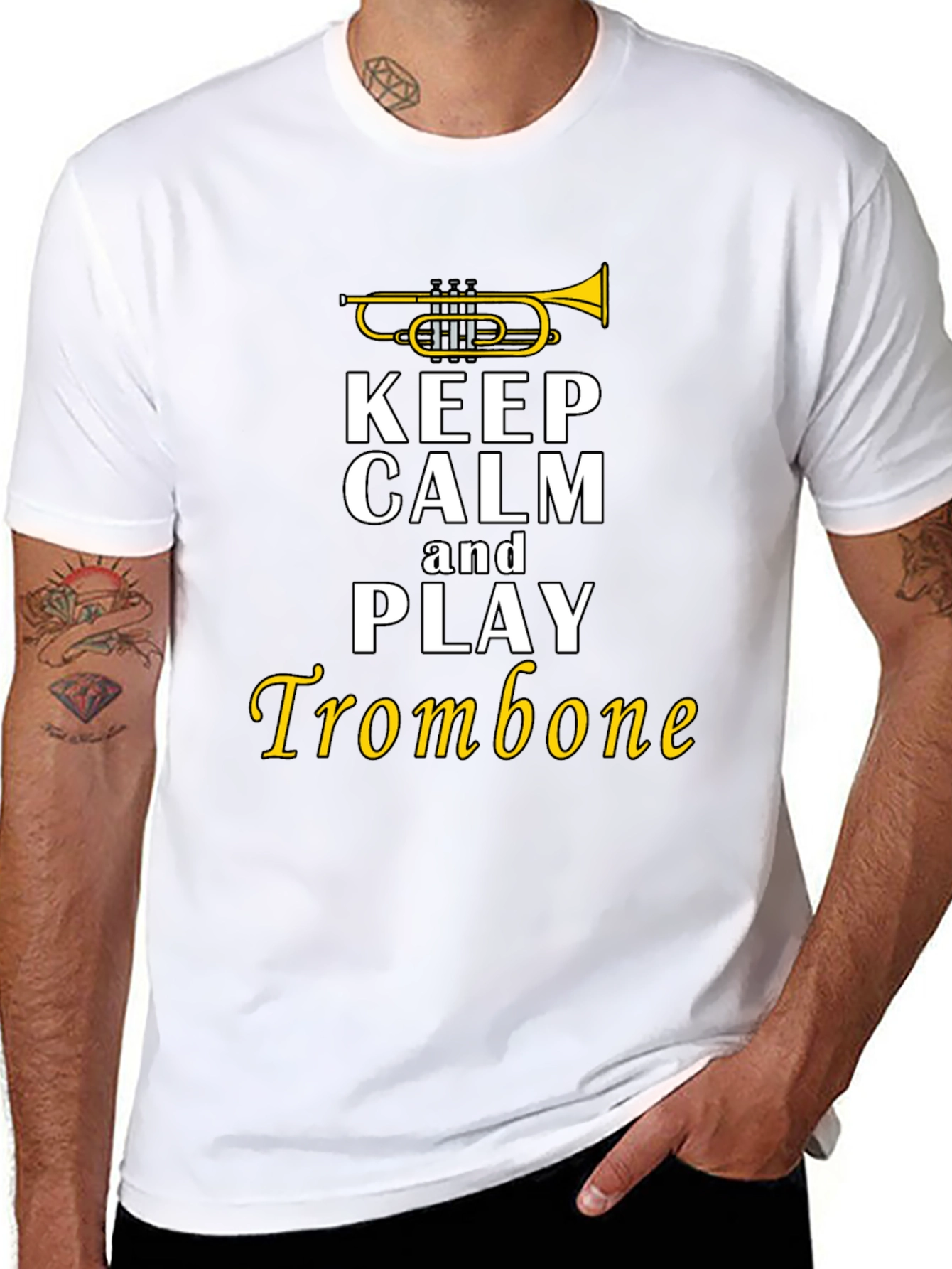 Keep Calm Trombone T-Shirt - Black