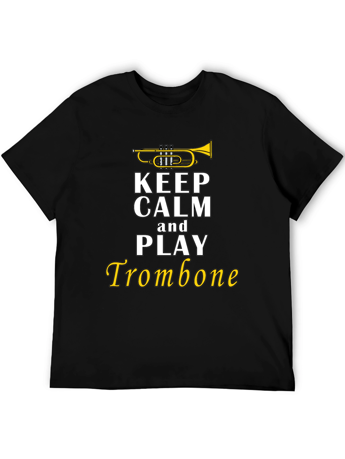 Keep Calm Trombone T-Shirt - Black