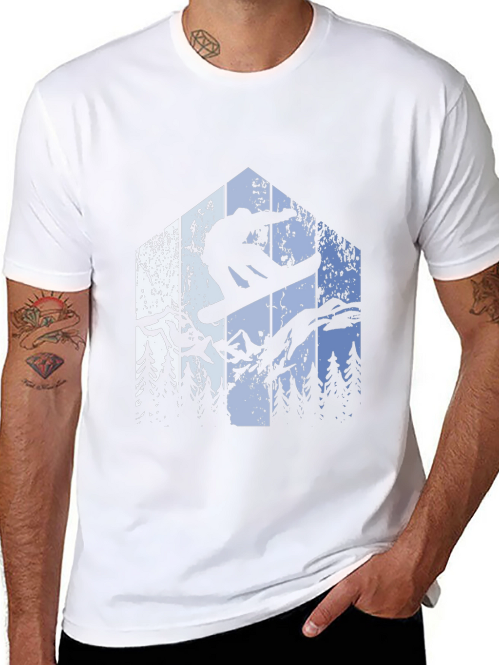Snowboarding T-Shirt - Mountain Adventure Tee