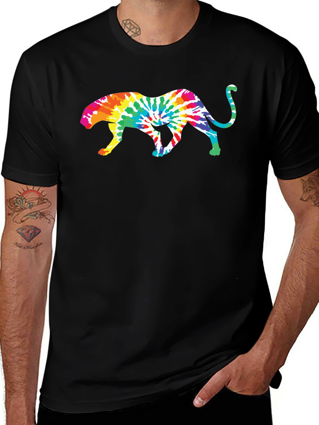 Tie Dye Jaguar Graphic T-Shirt