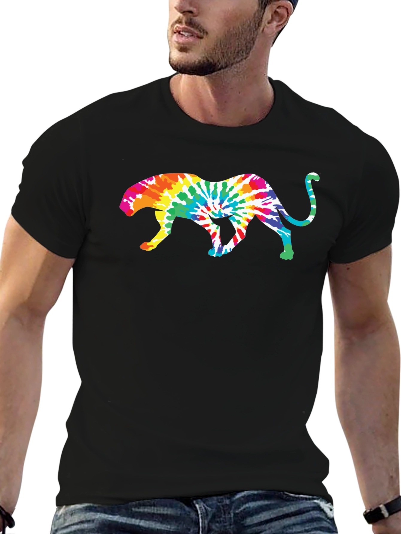 Tie Dye Jaguar Graphic T-Shirt