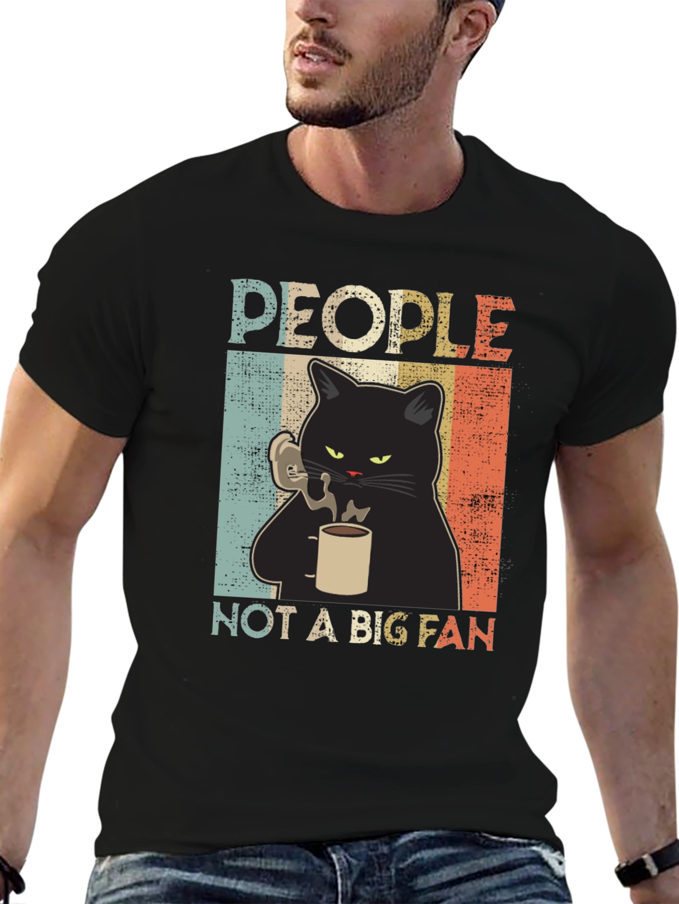 People Not A Big Fan Cat Graphic T-Shirt