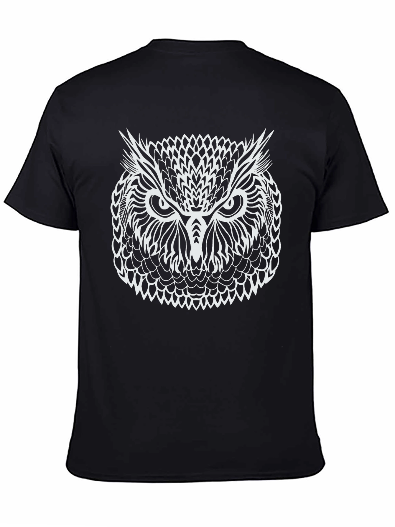 Owl Graphic Print Black T-Shirt