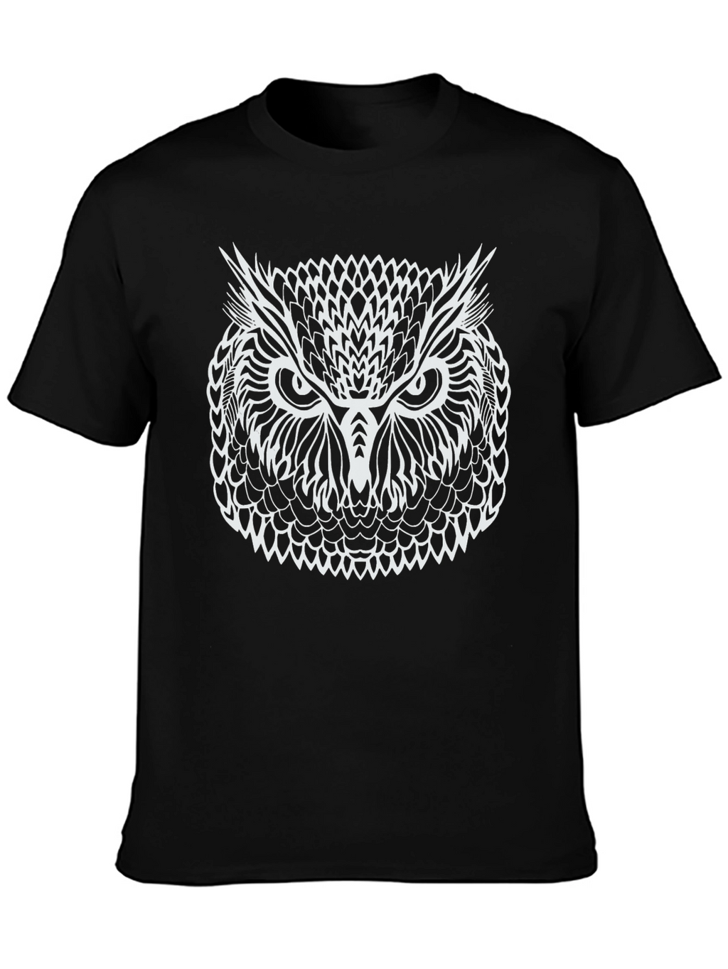 Owl Graphic Print Black T-Shirt