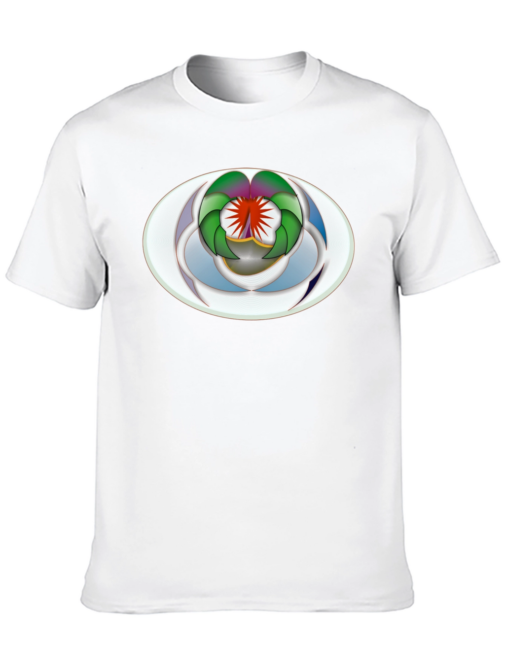 Abstract Oval Design Black T-Shirt