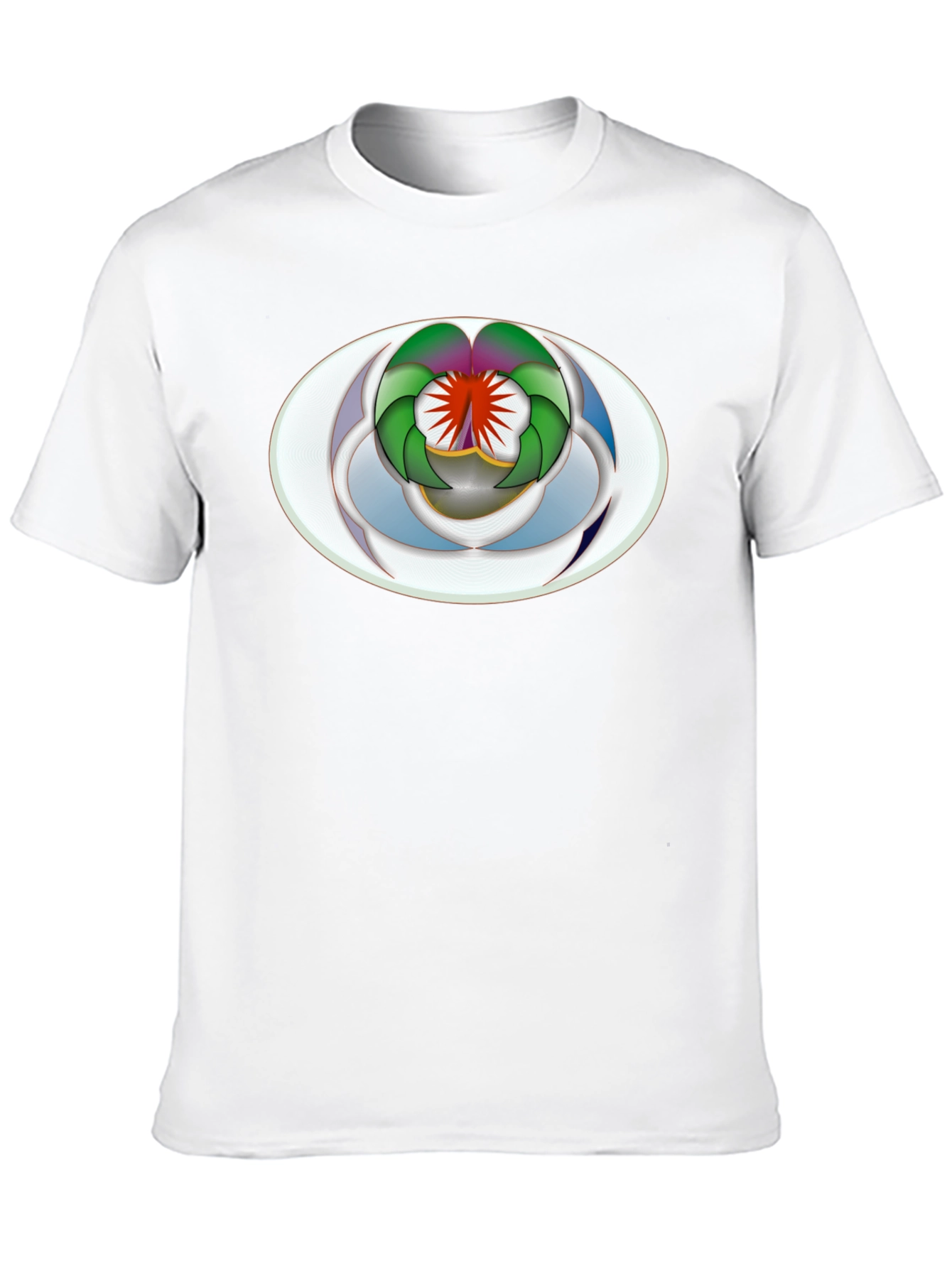 Abstract Oval Design Black T-Shirt
