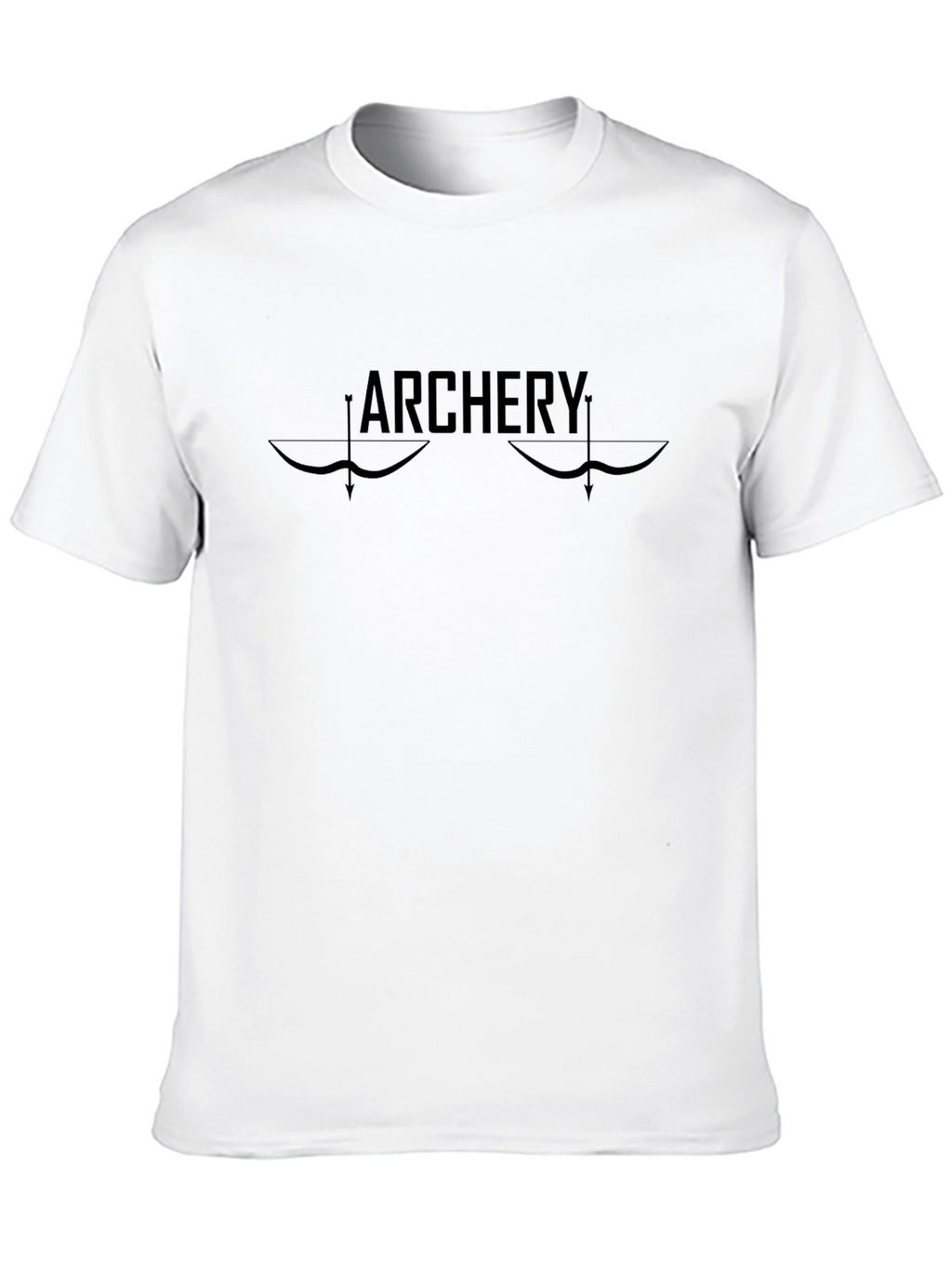 Archery Bow Arrow Graphic T-Shirt - Black Casual Tee