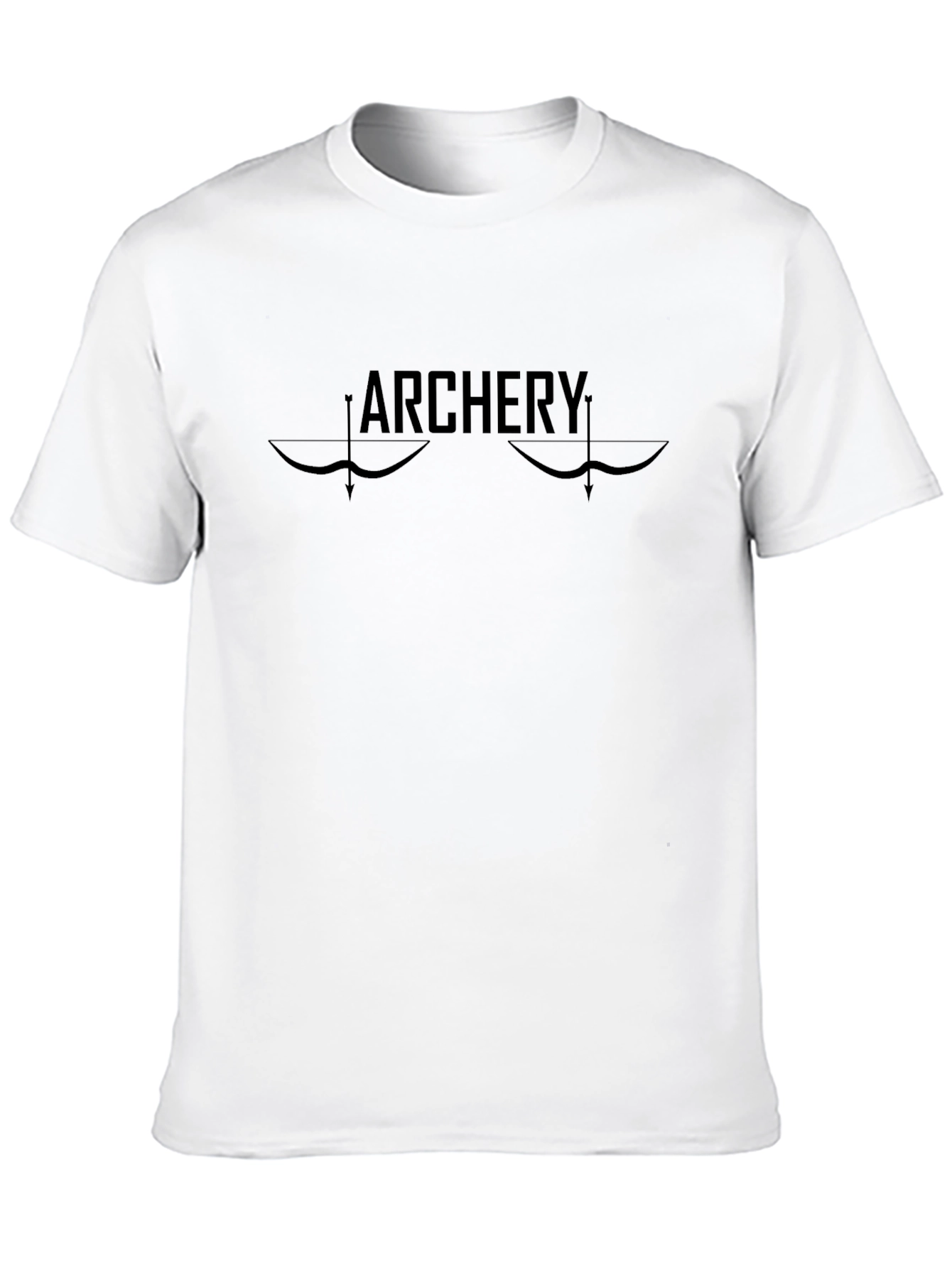 Archery Bow Arrow Graphic T-Shirt - Black Casual Tee